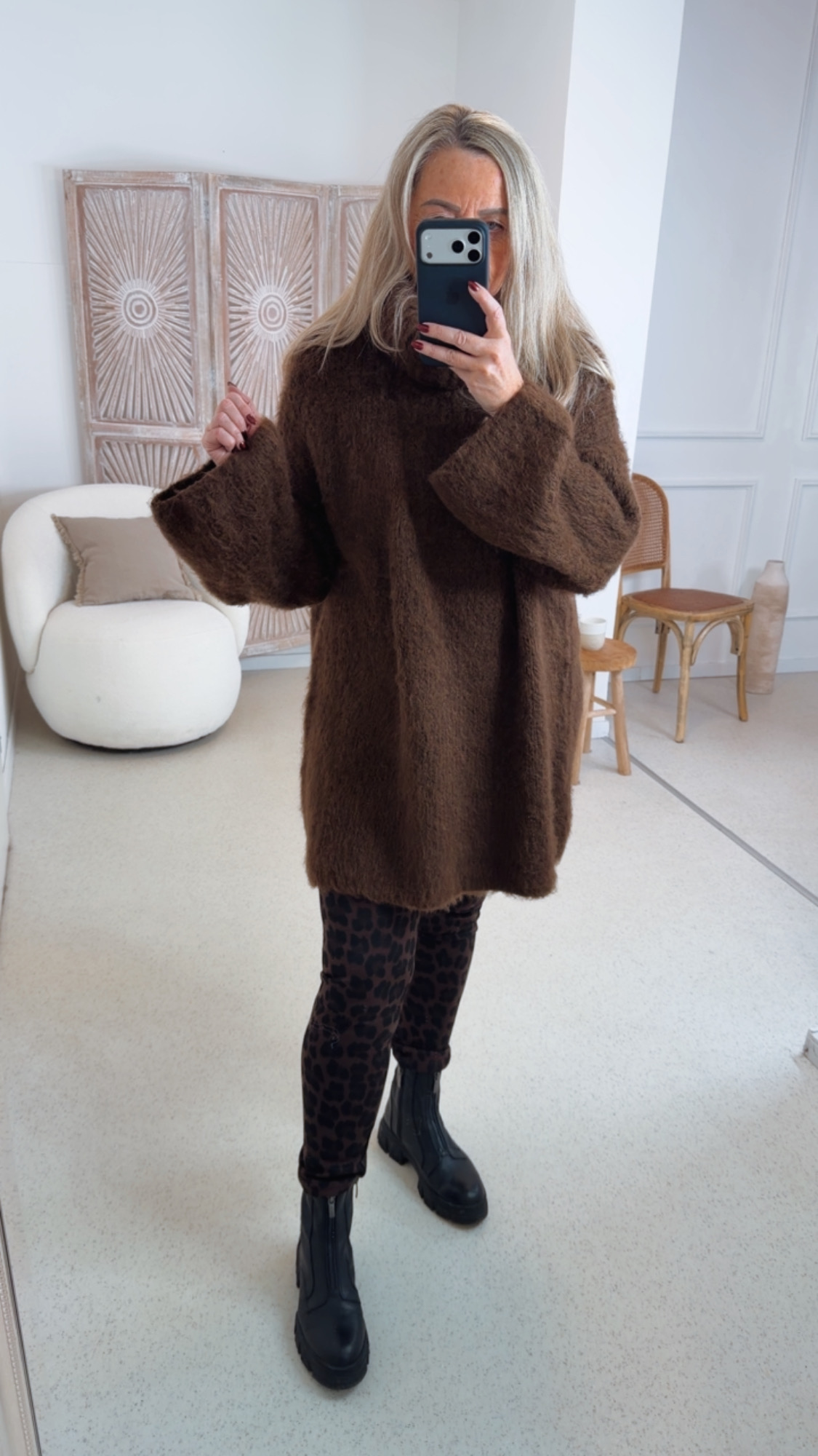 COZY STRICKKLEID/ ROLLKRAGEN KATJA 34-44 Made in Italy