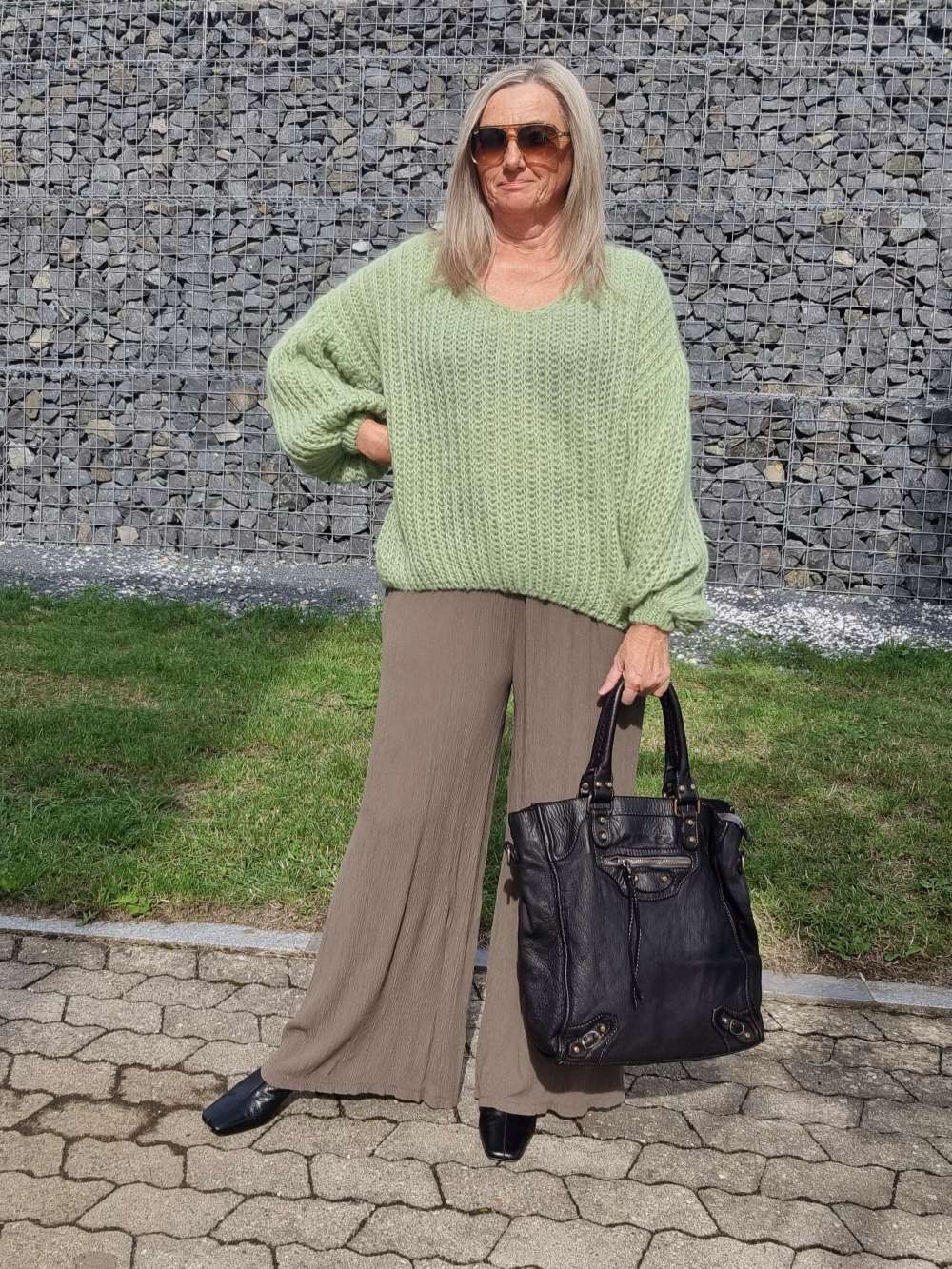EDLE HOSE INESSA TAUPE Viskose Hose Made in Italy Palazzohose PANT Musselin Art 34-40 EDLE HOSE INESSA TAUPE Viskose Hose Made in Italy Palazzohose PANT Musselin Art 34-40