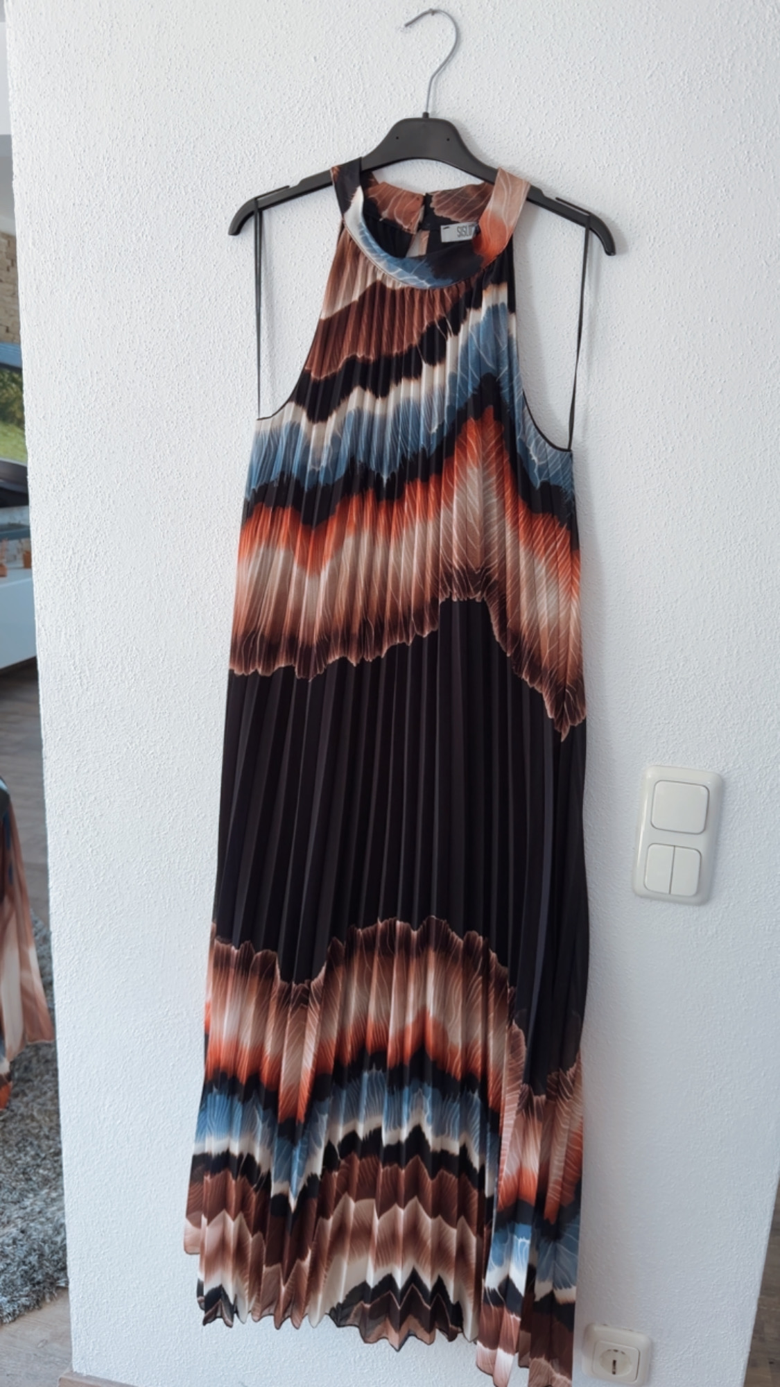 Maxi-Plissee-Kleid „Savina“ – Made in Italy  – ZickZack Muster Gr. 34-42