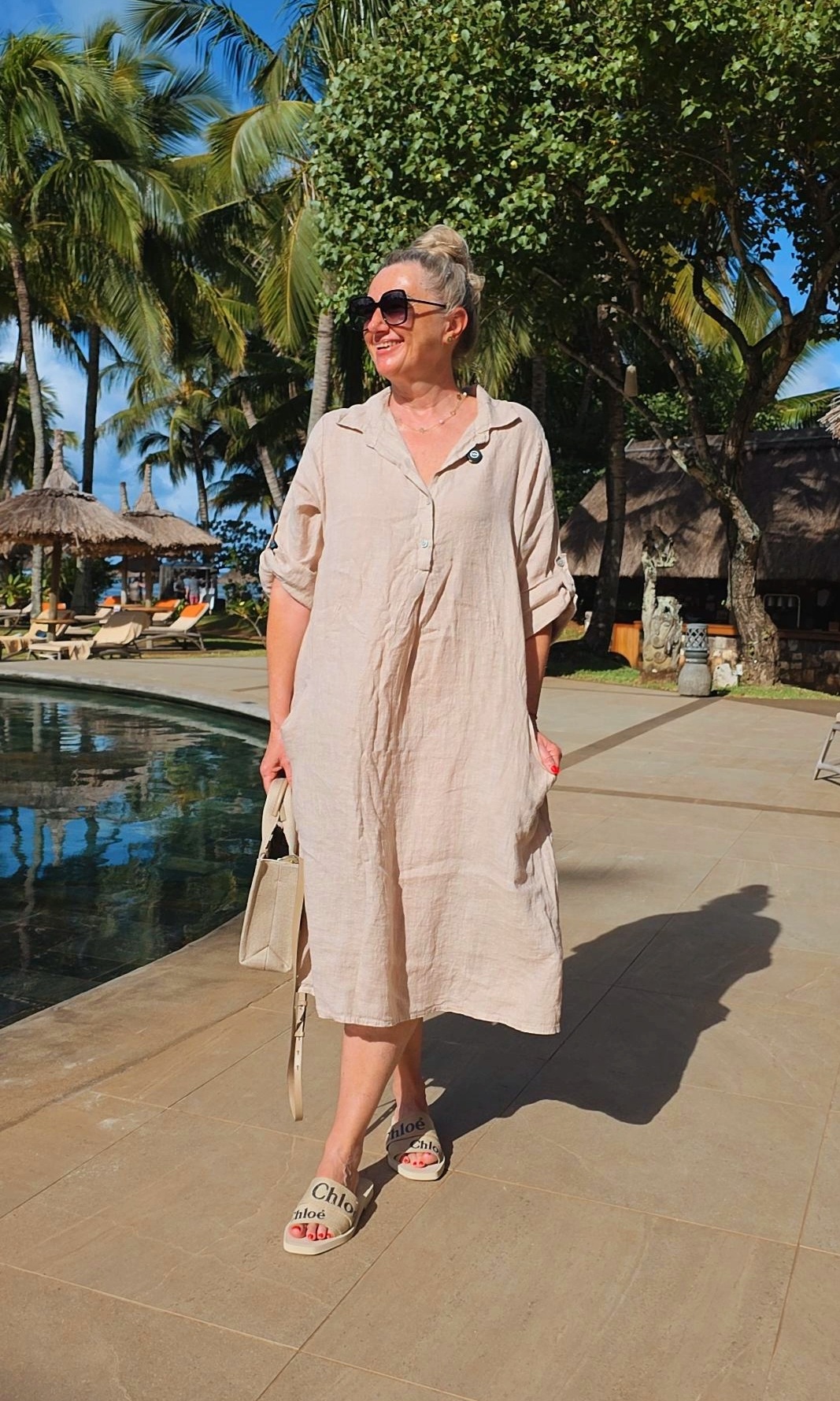 LINEN TUNIKA DRESS GEORGIA Made in Italy 34-42/44 Leinen Kleid Linendress