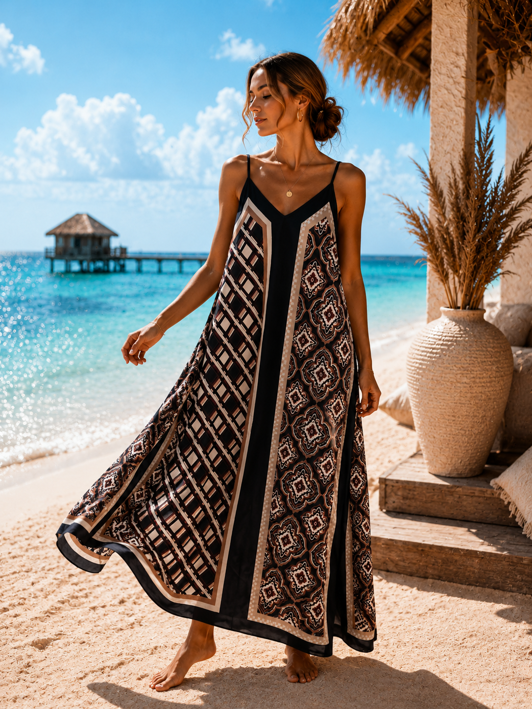 Maxikleid Cordelia Seide mit raffiniertem Wendedesign Made in Italy 34-40/42