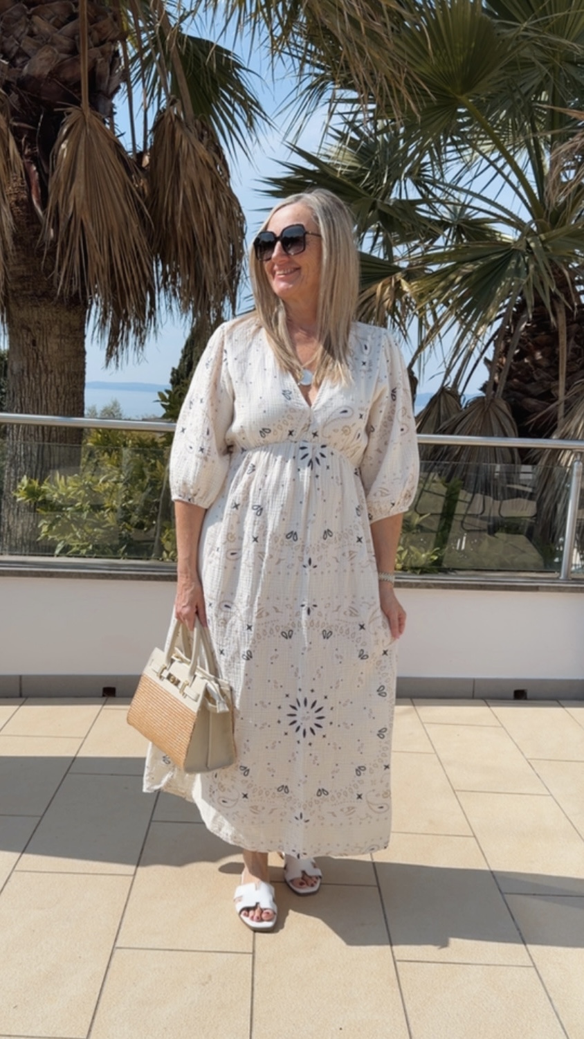 🌸💗MUSSELIN KLEID HANNAH PAISLEY-MUSTER Made in Italy 34-42