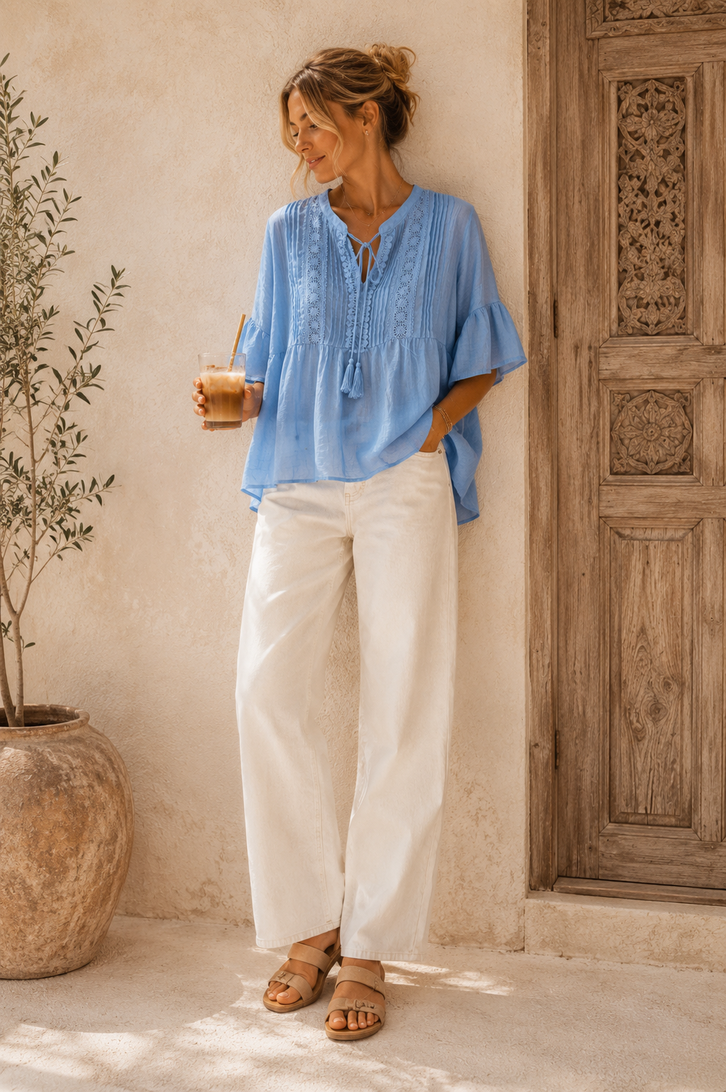Jeans Neria Weiß Made in Italy