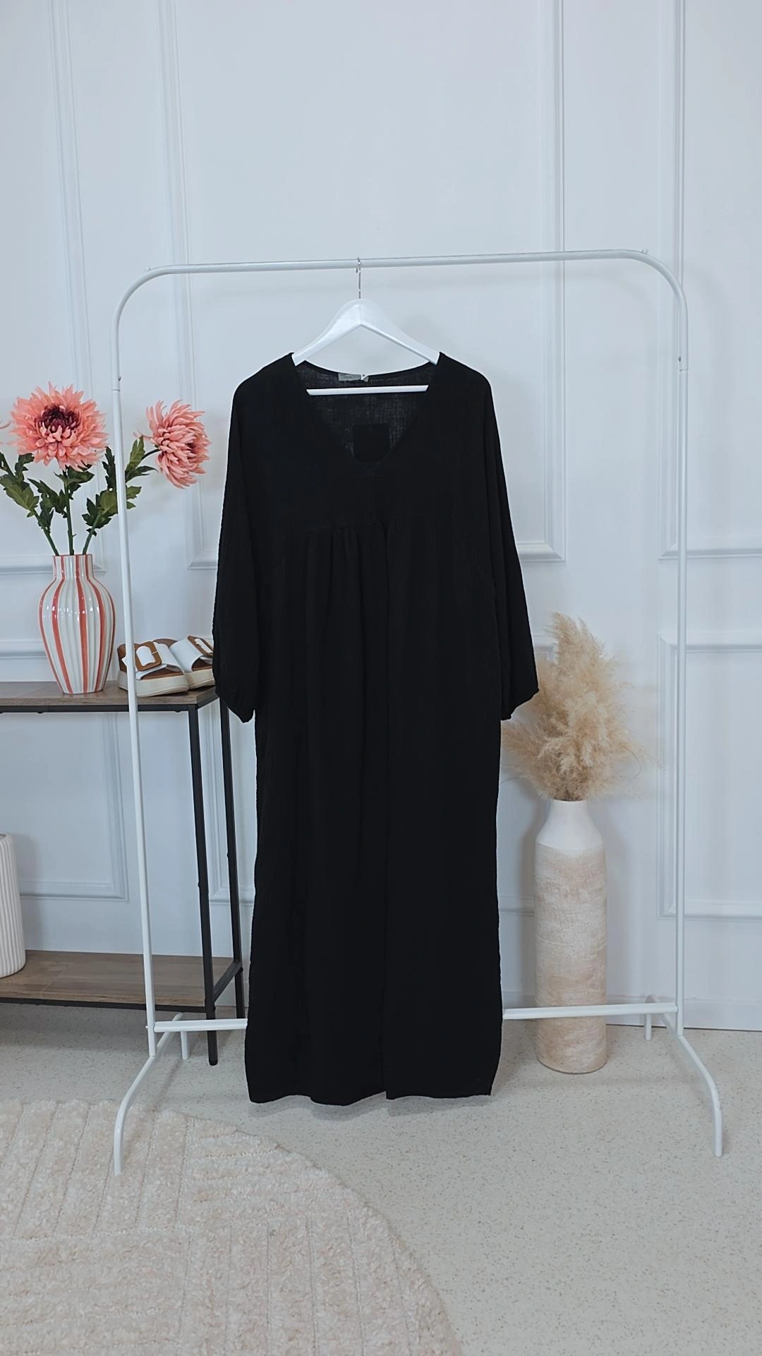 MUSSELIN MAXI DRESS PAROS NEW Made in Italy 34-44/46  Oversize Kleid