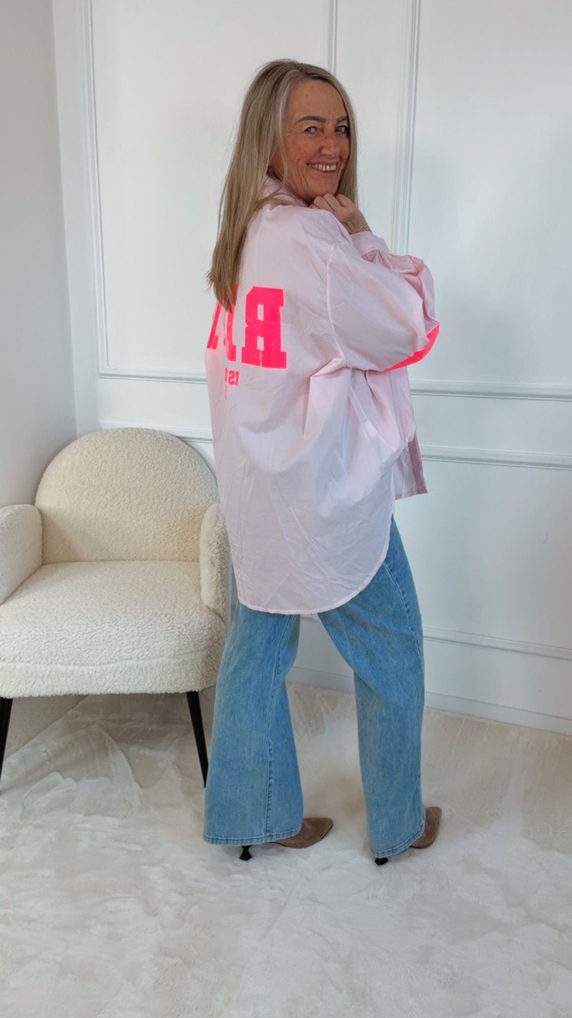 BLUSE PARADISE MIT RÜCKENPRINT Made in Italy 34 - 44