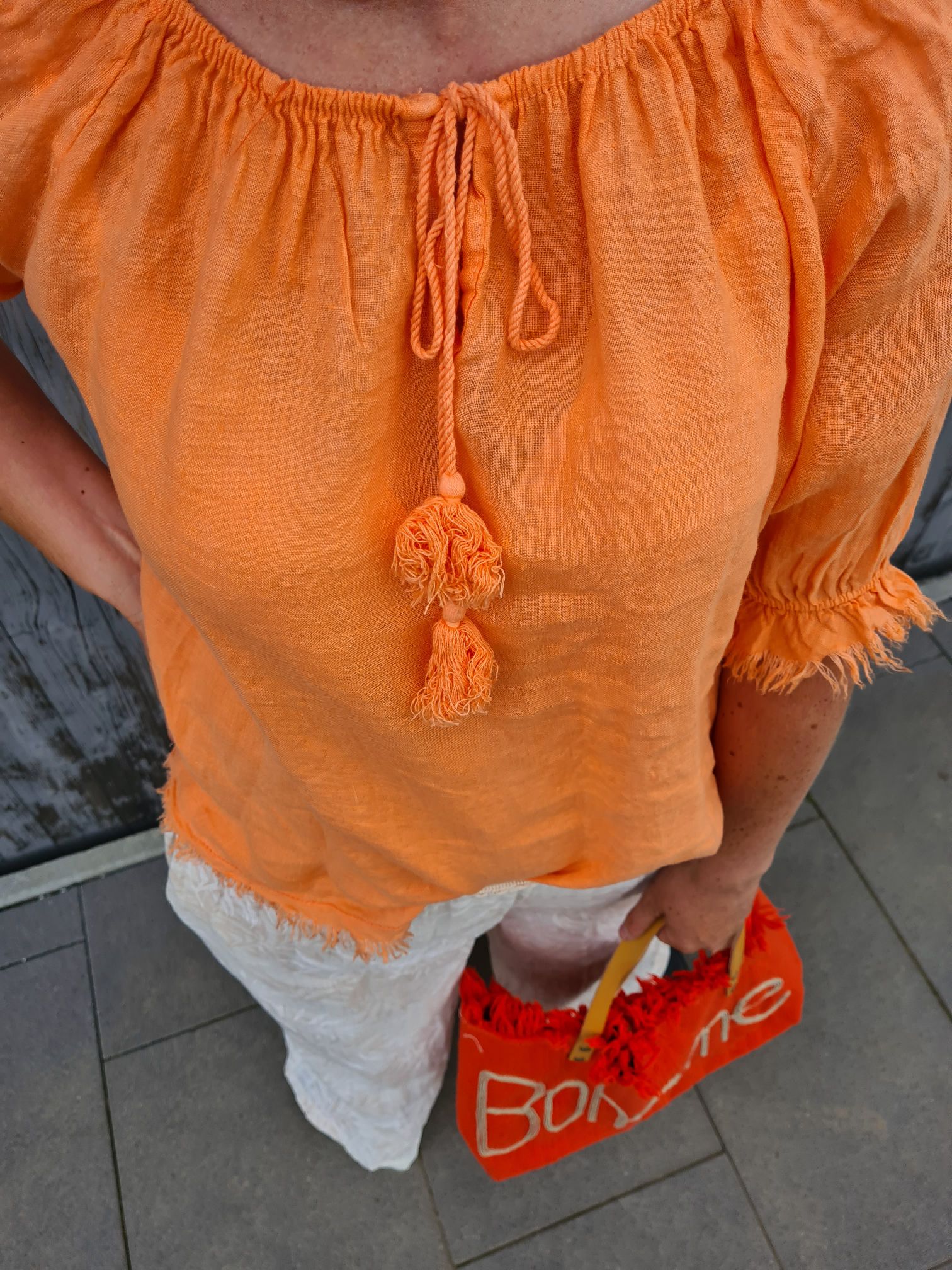 LINEN BLUSE VERONA KORALLE 34-40 Made in Italy Leinen Oversize Tunika Shirt ORANGE LINEN BLUSE VERONA KORALLE 34-40 Made in Italy Leinen Oversize Tunika Shirt ORANGE