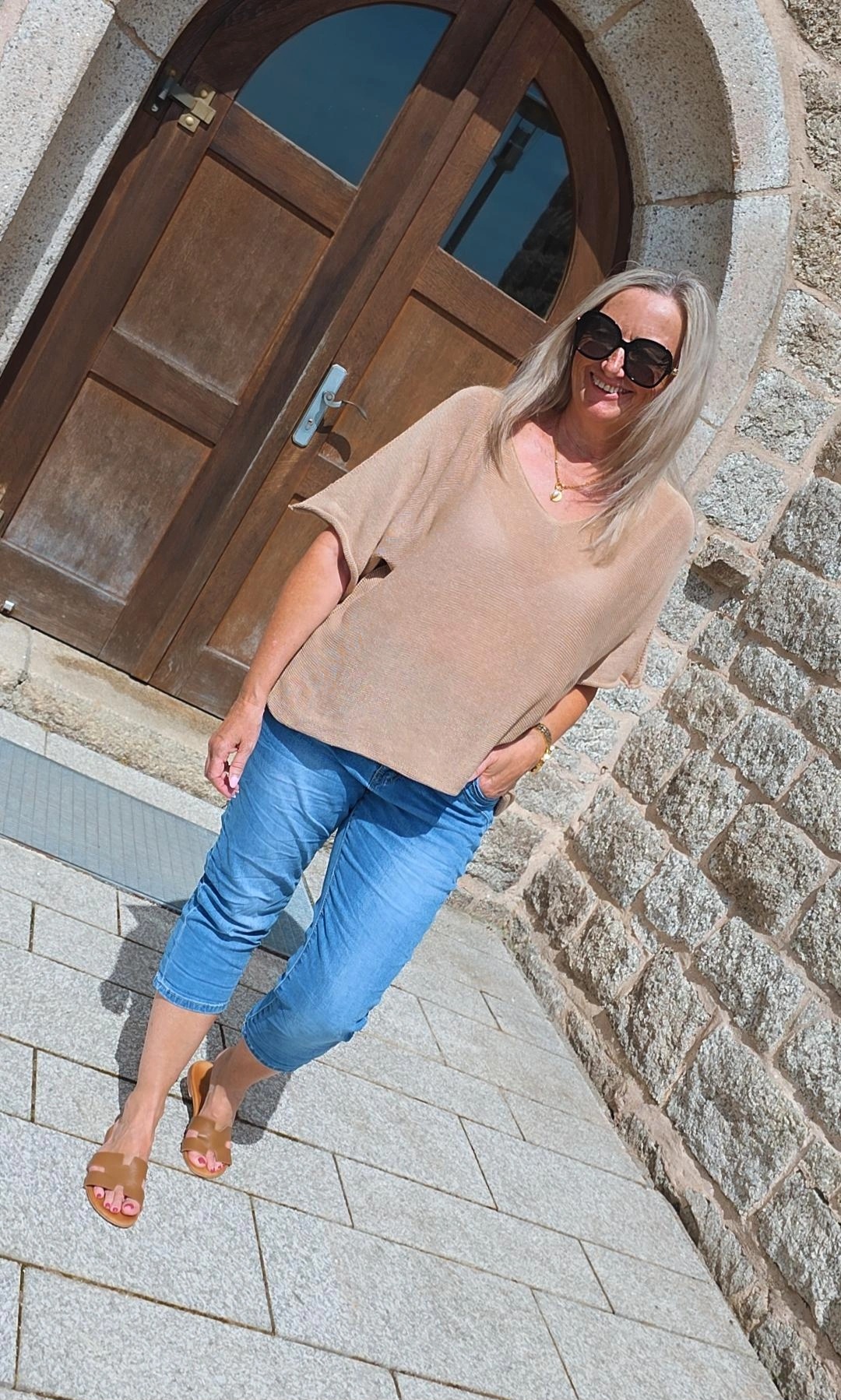 STRICKPULLI SIRINA SHORT HALBARM 34-42/44 Made in Italy 