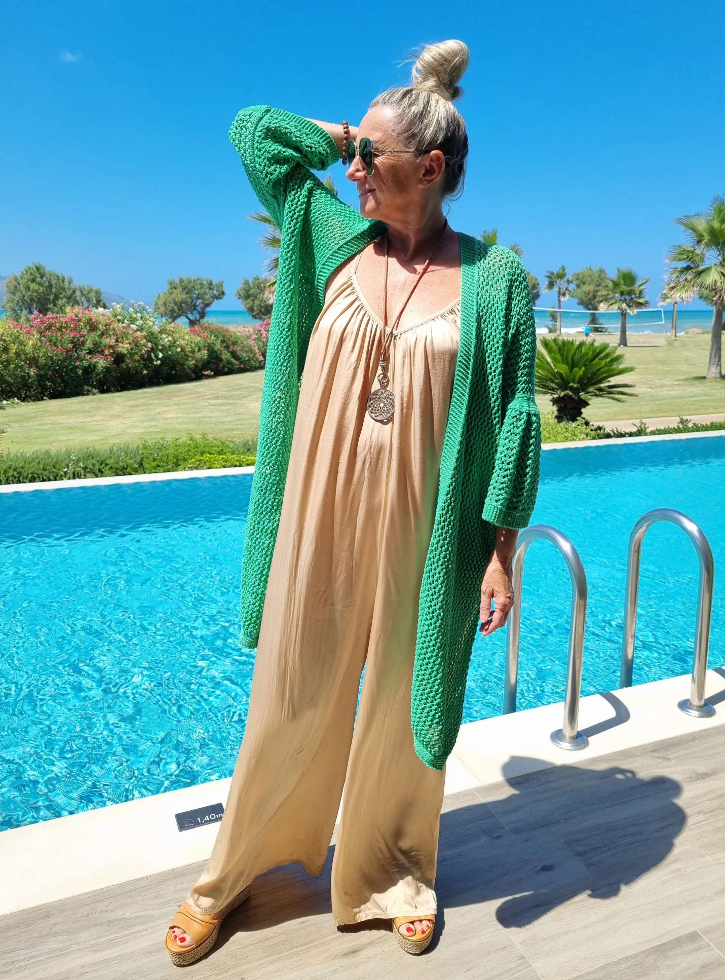 SILK JUMPSUIT PARIS BEIGE 34-42 Made in Italy Seide Overall Zweiteiler 4945 SILK JUMPSUIT PARIS BEIGE 34-42 Made in Italy Seide Overall Zweiteiler 4945