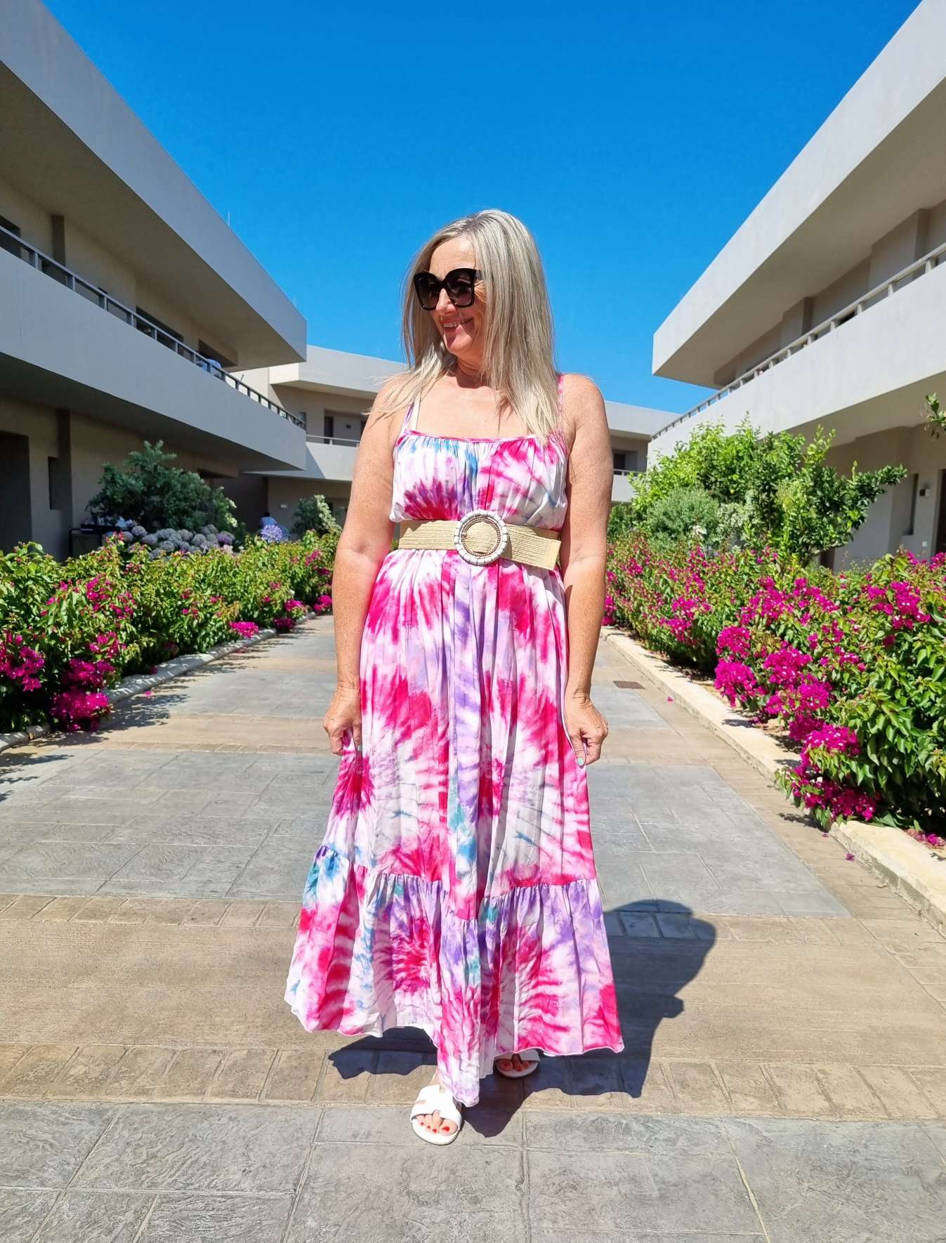 SPAGHETTI DRESS DALLAS PINK 34-42 Made in Italy Maxi Kleid Sommer Strandkleid Abendkleid BATIK Tie Dye SPAGHETTI DRESS DALLAS PINK 34-42 Made in Italy Maxi Kleid Sommer Strandkleid Abendkleid BATIK Tie Dye
