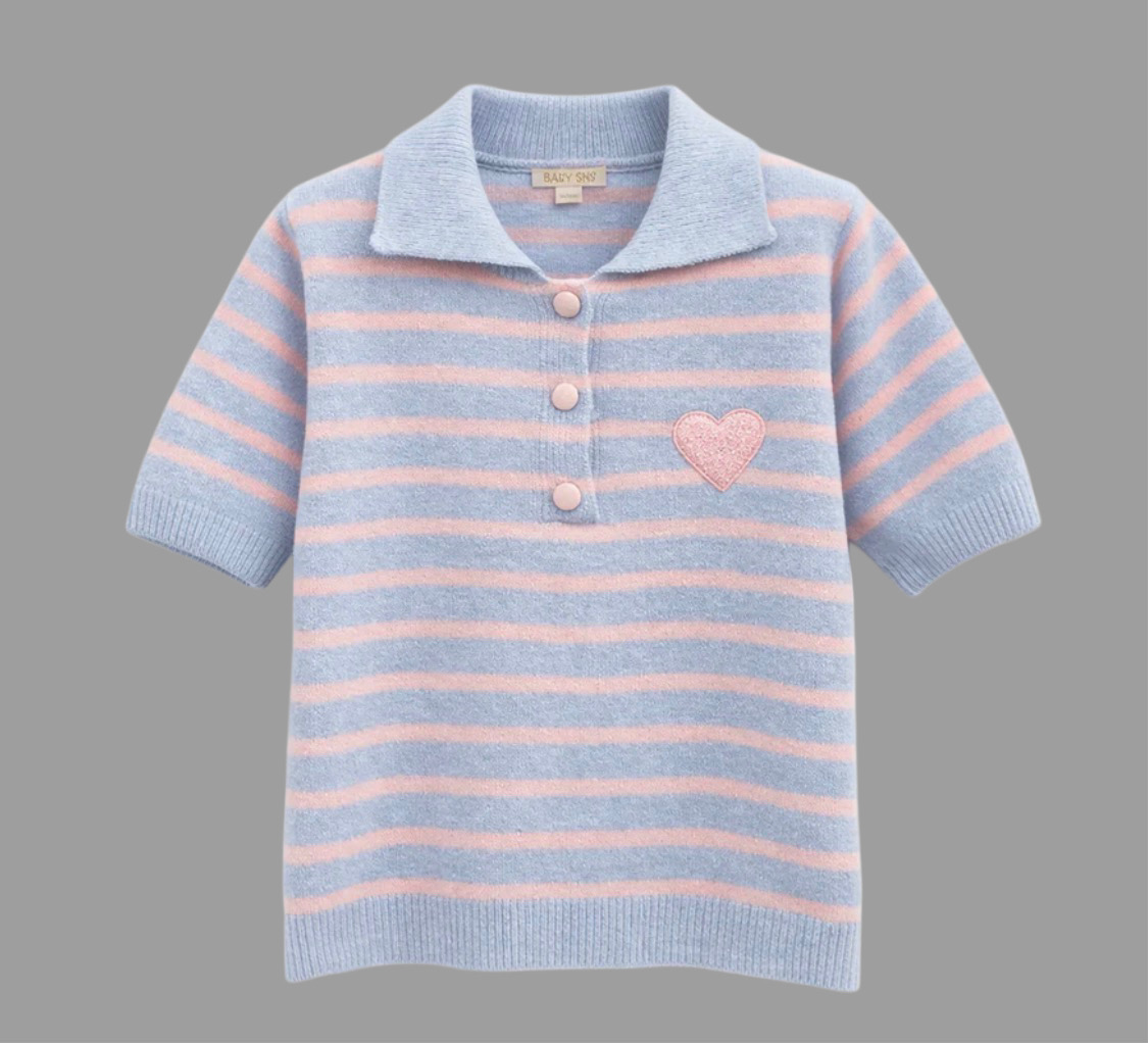 POLO PULLOVER ANNA BELLE HEART  Italy Style 34-40-42