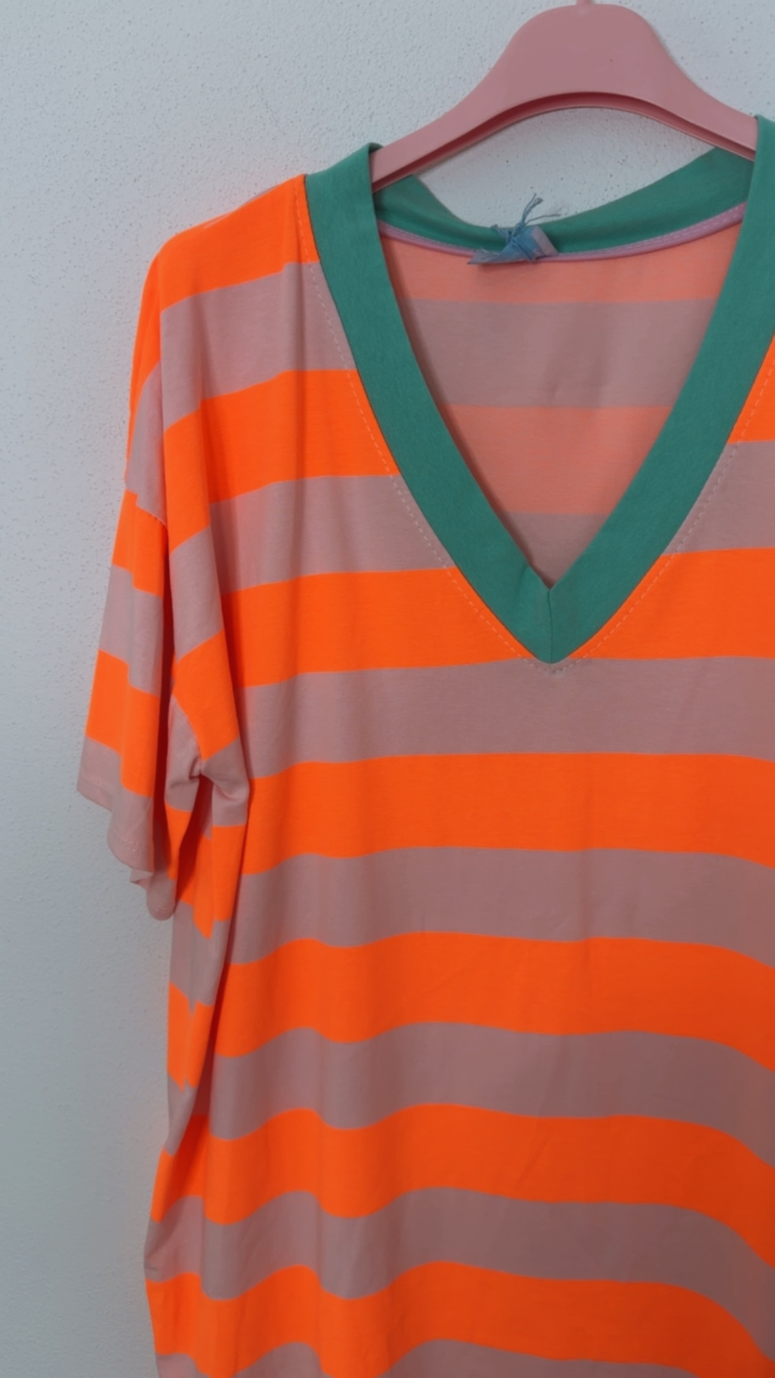 Beach-T-Shirt-Kleid „Pula“ – Streifen-Look 🌴 Made in Italy • Größe 34 bis 44