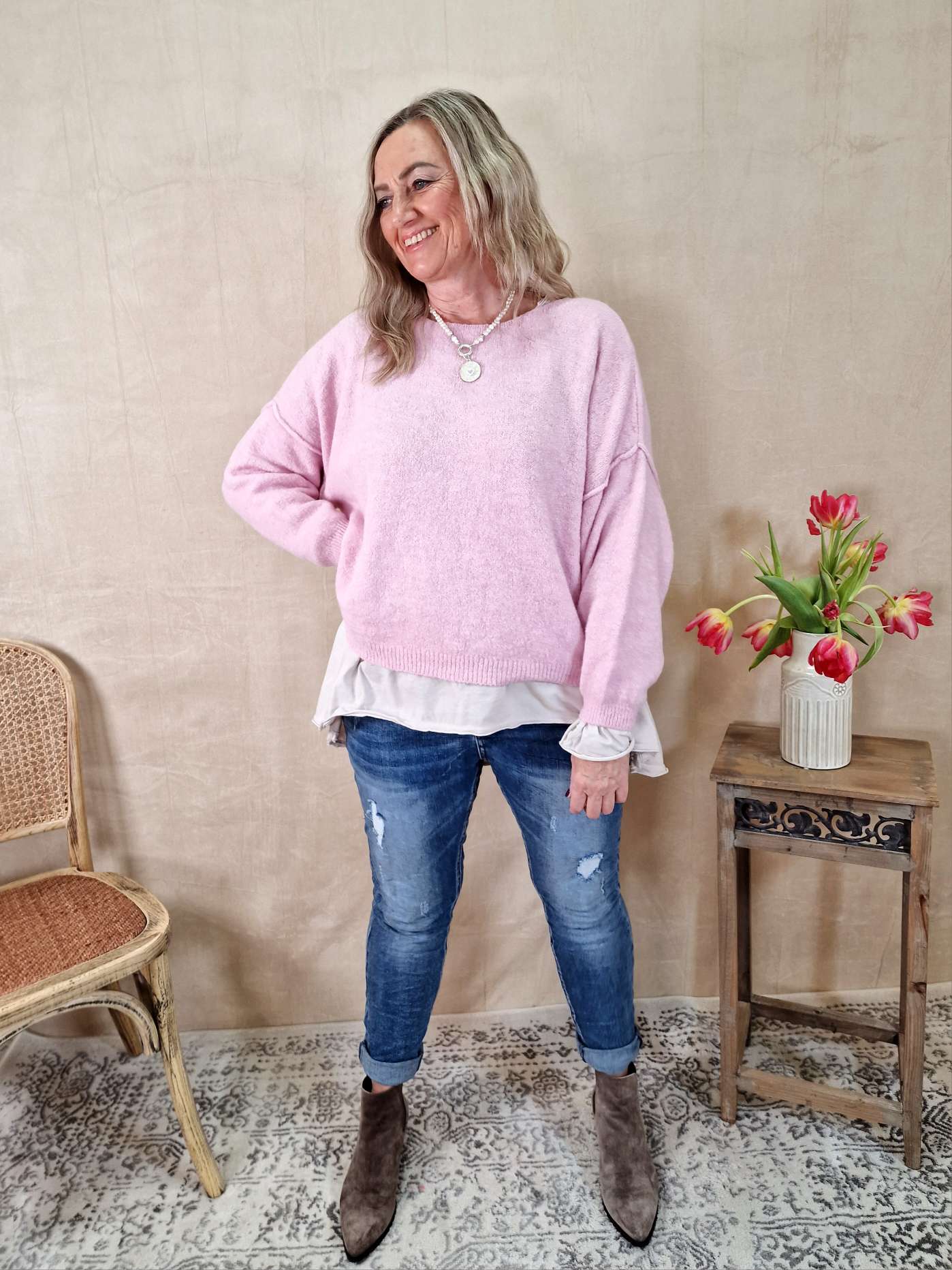 KNIT SWEATER LORENA ROSA Made in Italy 34-42 Strick Pullover KNIT SWEATER LORENA ROSA Made in Italy 34-42 Strick Pullover