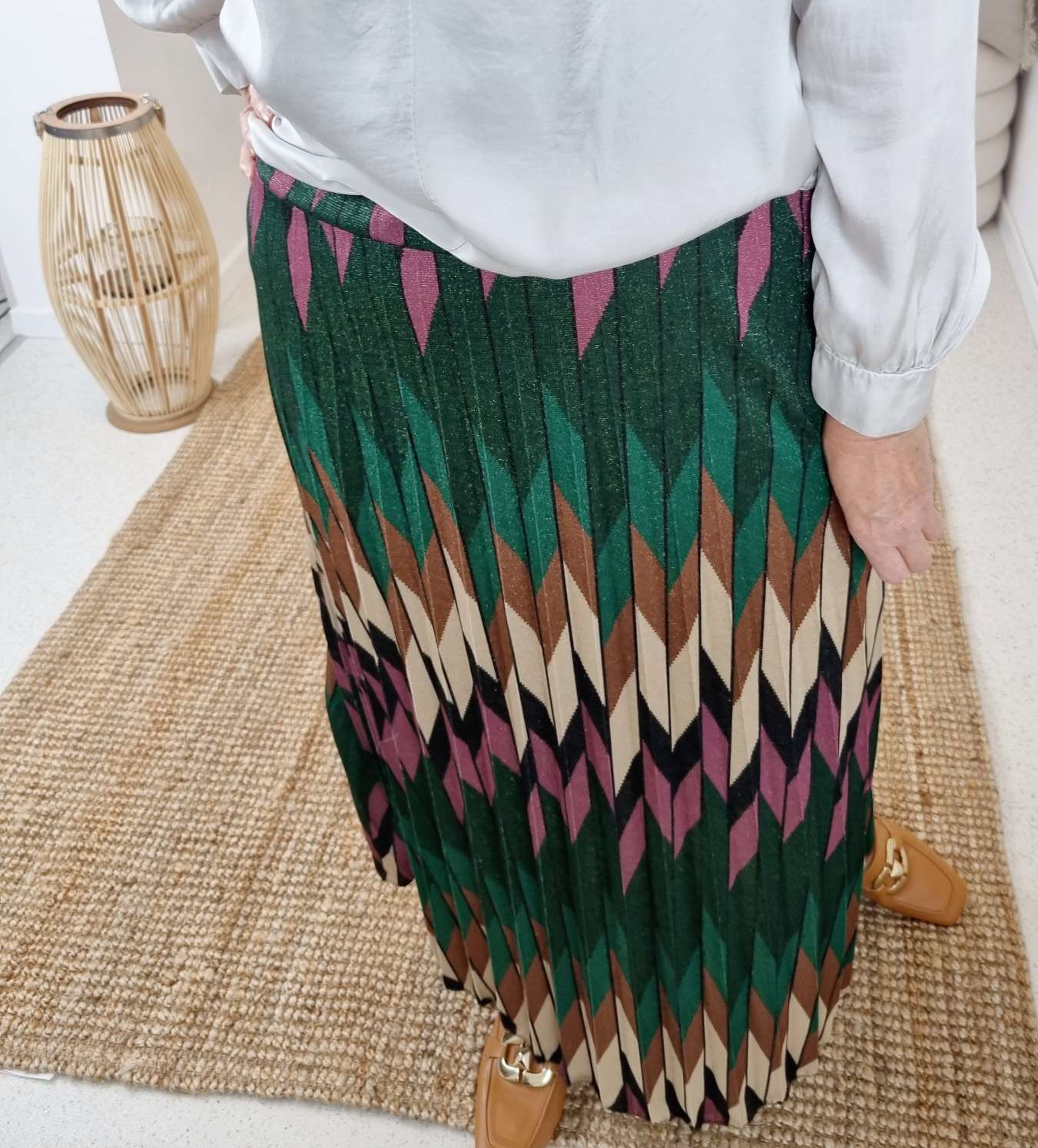 PLISSEE SKIRT LIANE GRÜN 34-40 Midi Rock Made in Italy