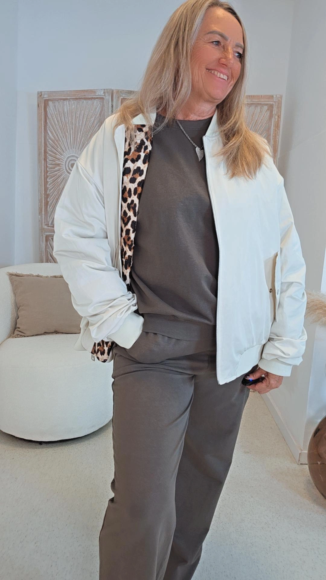  BOMBERJACKE ASKIM mit Reißverschluss Innenfutter LEO 34 -42-44 Made in Italy 