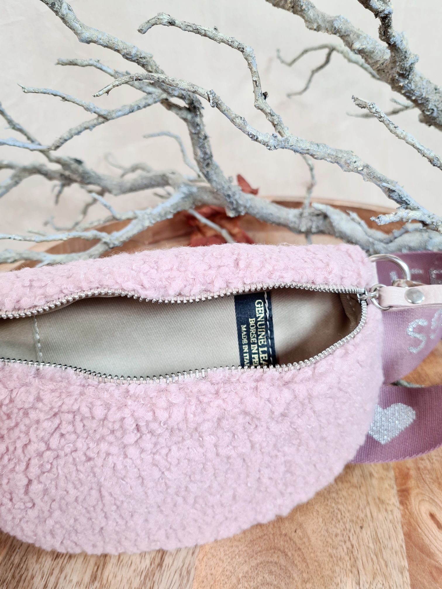 BAUCHTASCHE TEDDY S AURI ROSA LIEBLINGS Umhängetasche mit Leder Made in Italy BAUCHTASCHE TEDDY S AURI ROSA LIEBLINGS Umhängetasche mit Leder Made in Italy