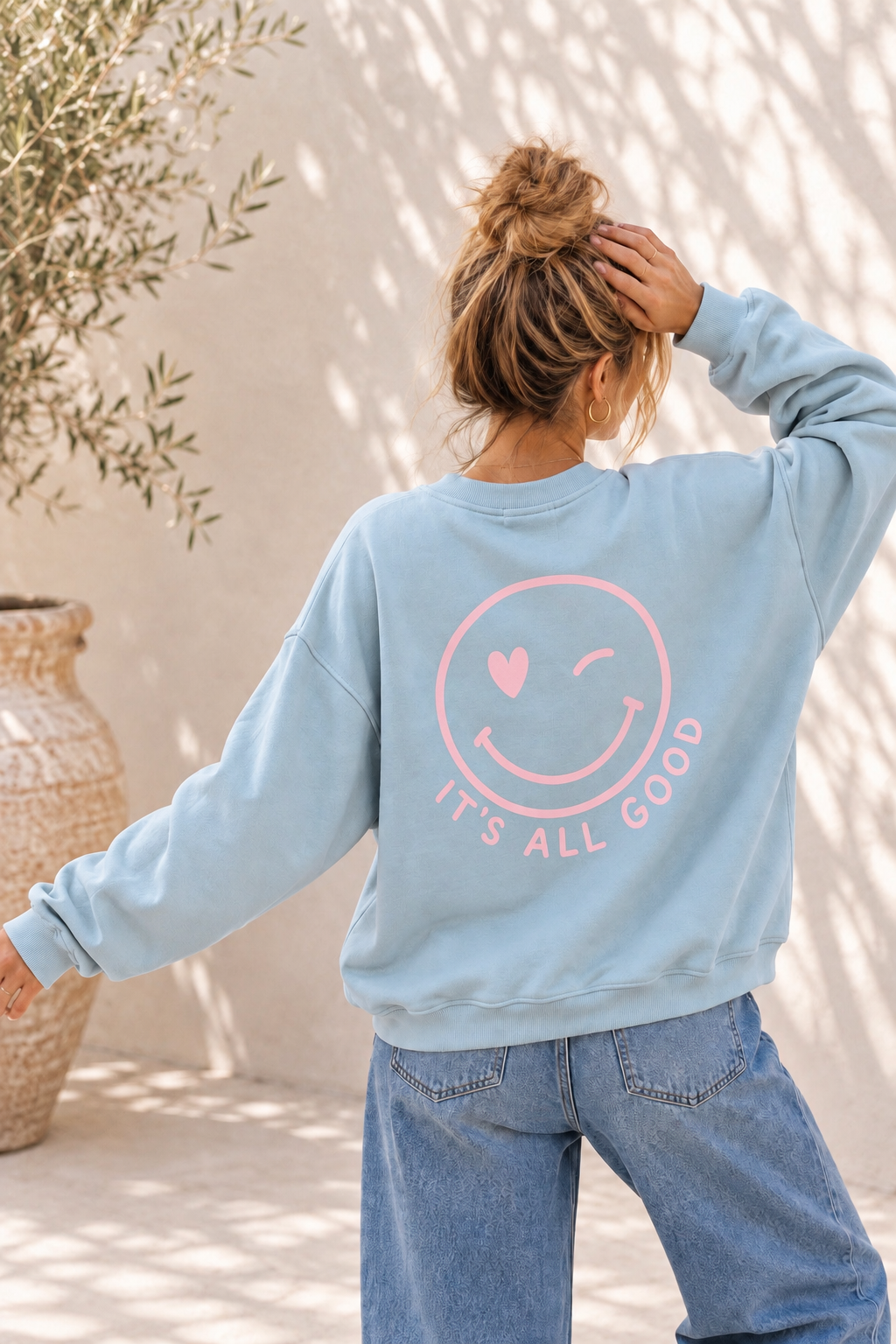 Sweatshirt „Happy Vibes NINA“ – Made in Italy