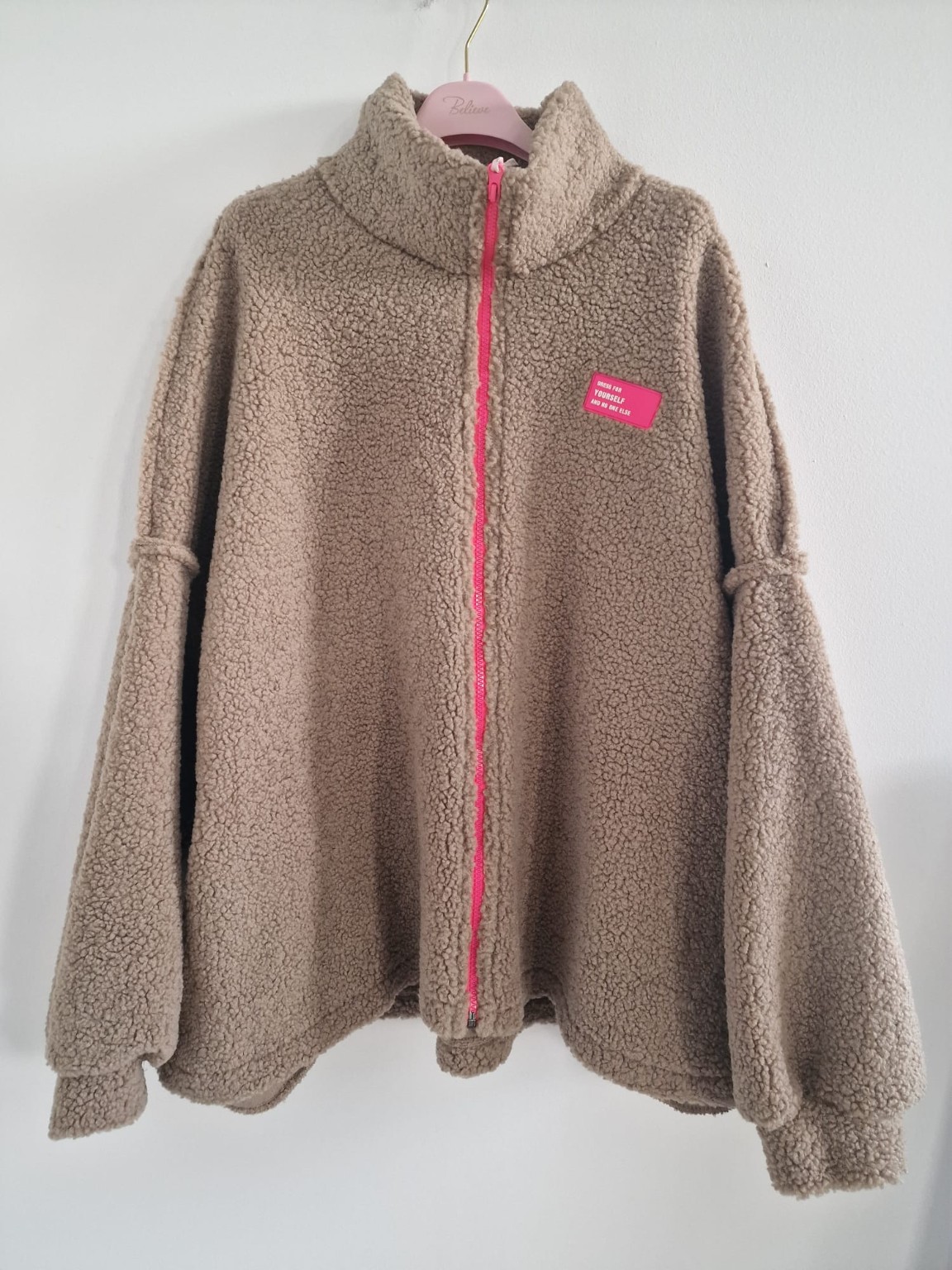 Oversize Teddyjacke mit Patch – Made in Italy | bis ca. Gr. 44 | TJ0092