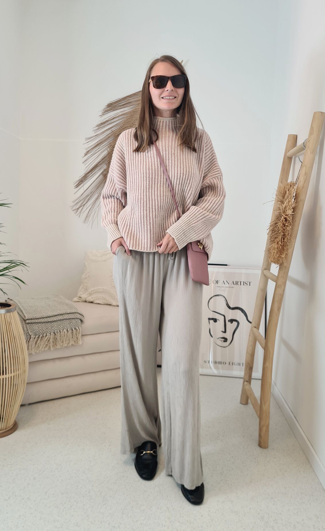 EDLE HOSE INESSA BEIGE Viskose Hose Made in Italy Palazzohose PANT Musselin Art 34-40 EDLE HOSE INESSA BEIGE Viskose Hose Made in Italy Palazzohose PANT Musselin Art 34-40