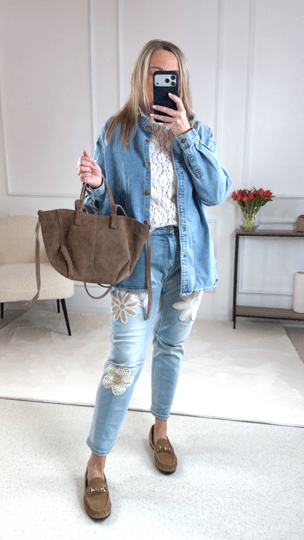 Jeansbluse „Blue Ease“ Denim Hemd Italy Style