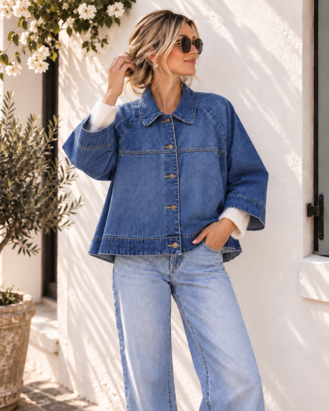 Oversize Jeansjacke in A-Linie – lässiger Hängerchen-Style | JJ0091