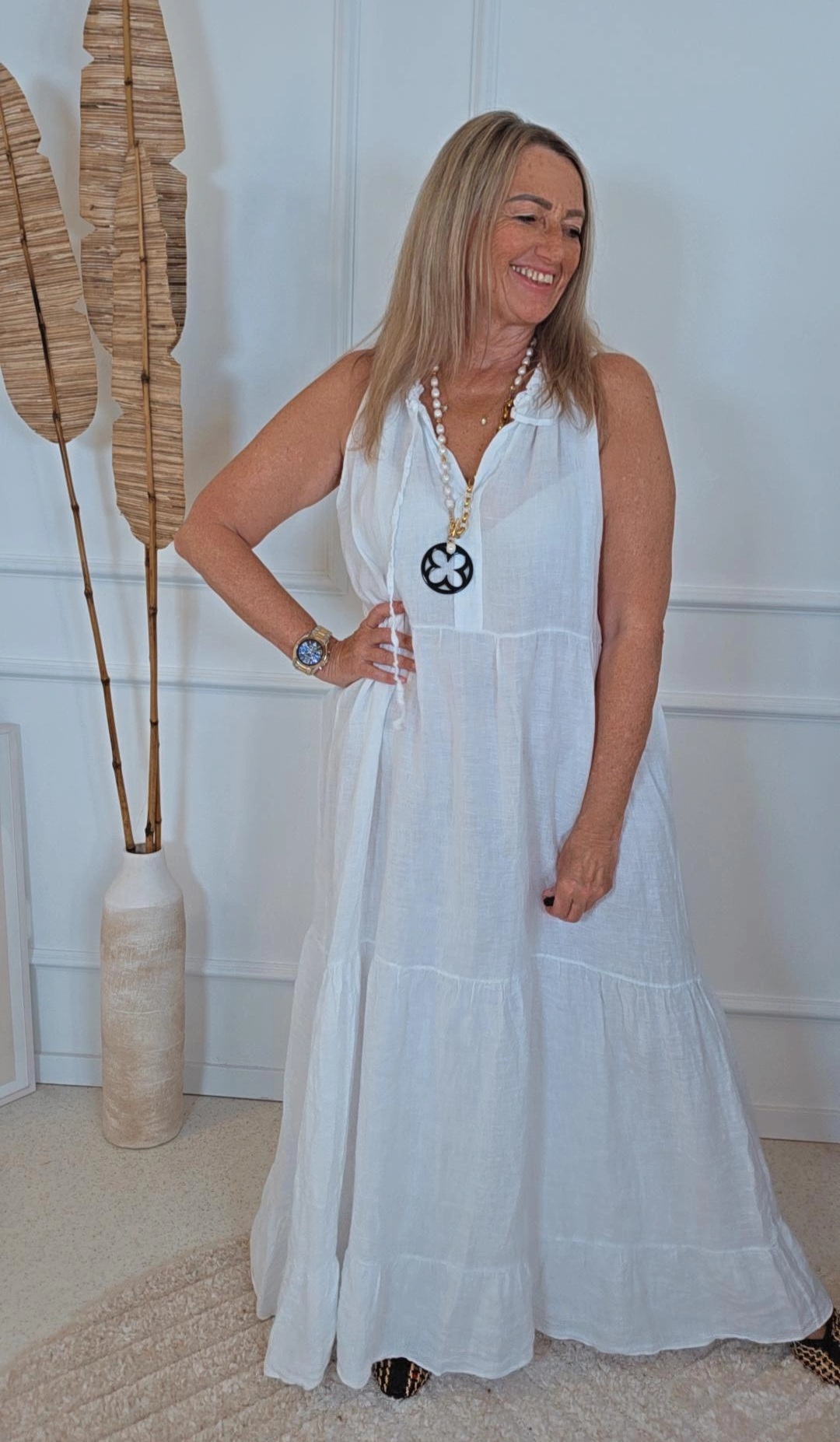 LEINEN KLEID AMRA UNI Made in Italy 34 - 42