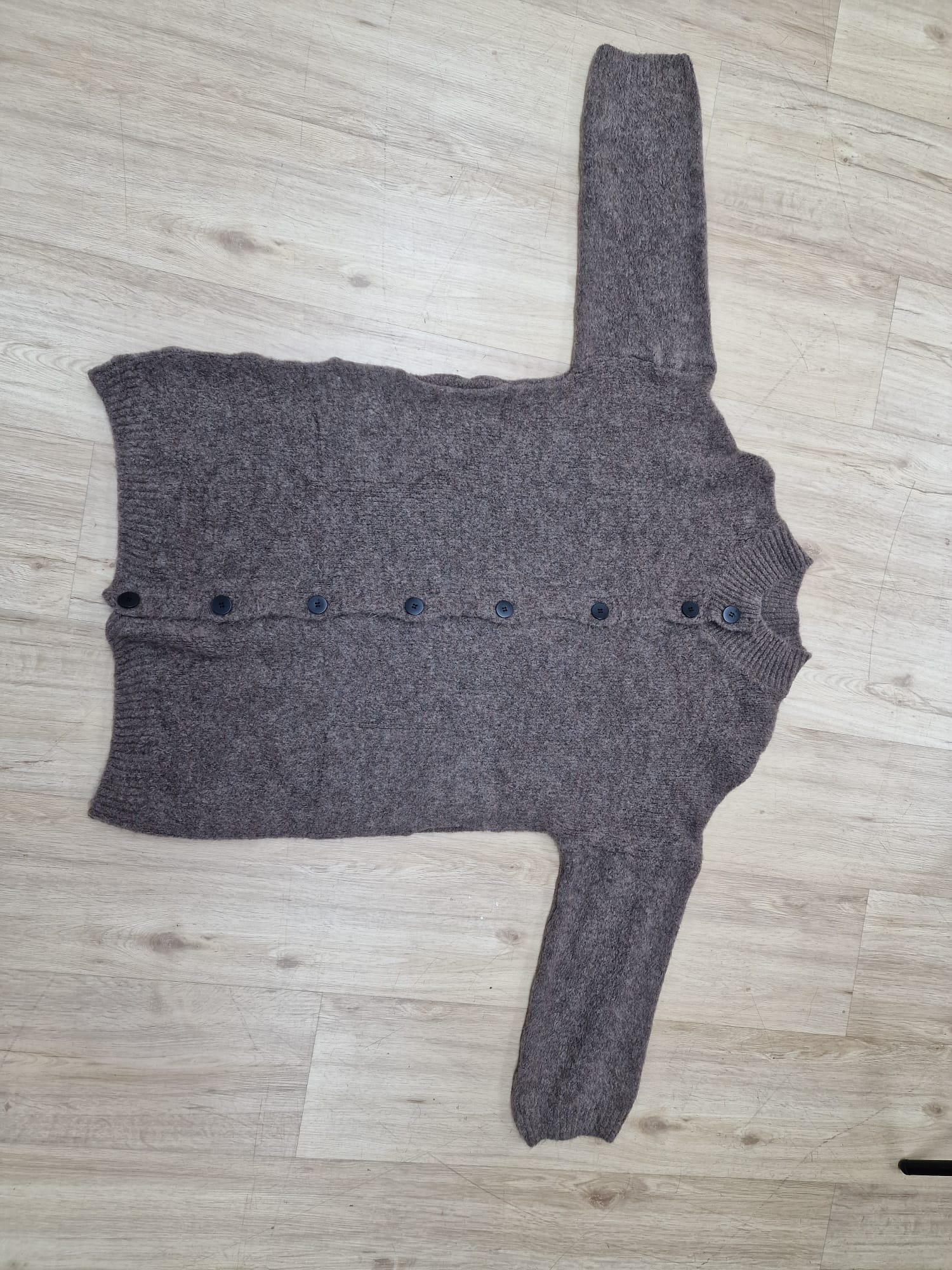 Strickkleid mit Knopfleiste & Taschen UNI SK0192 I Made in Italy 34-42