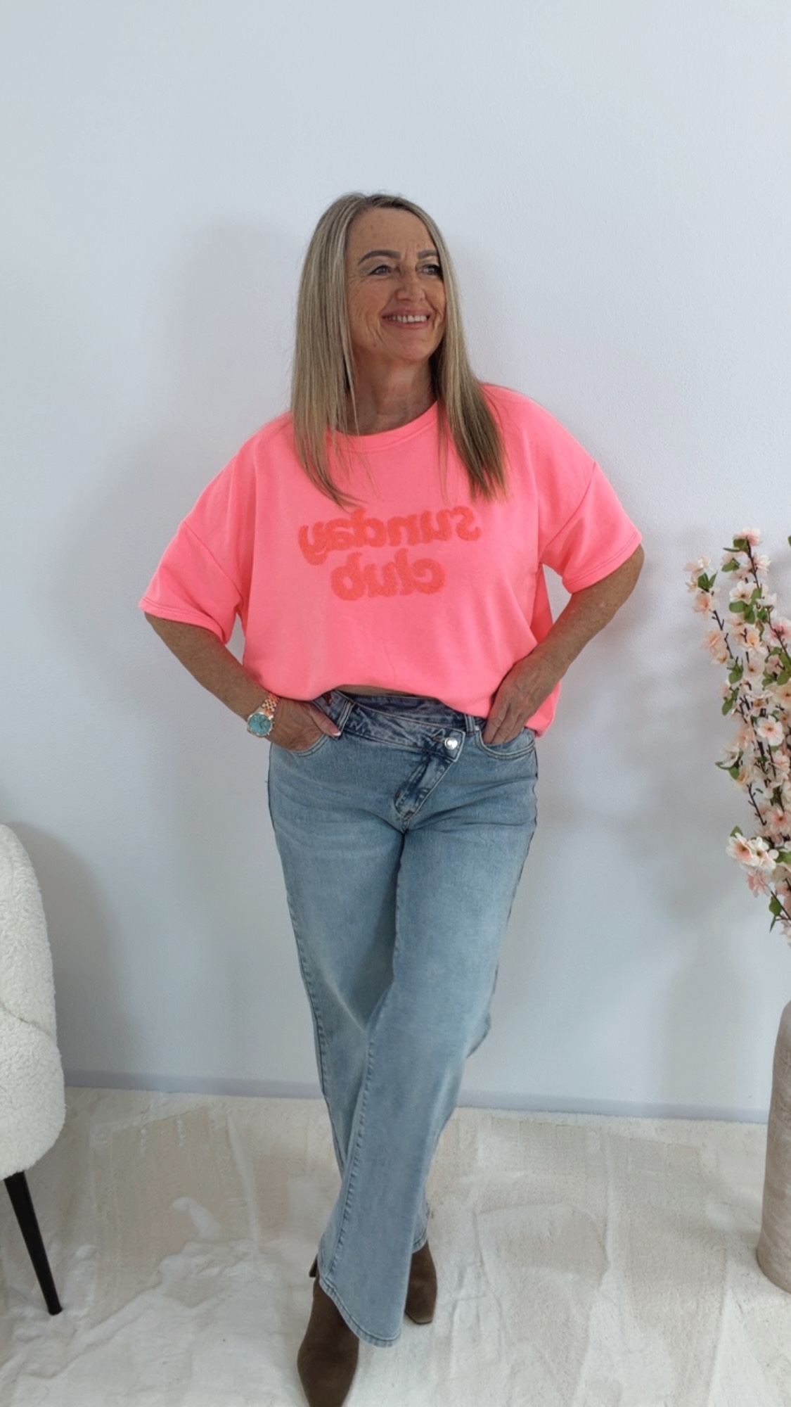 🧡✨ Sweatshirt T-Shirt Soliviana Sunday Club Made in Italy 34-42/44