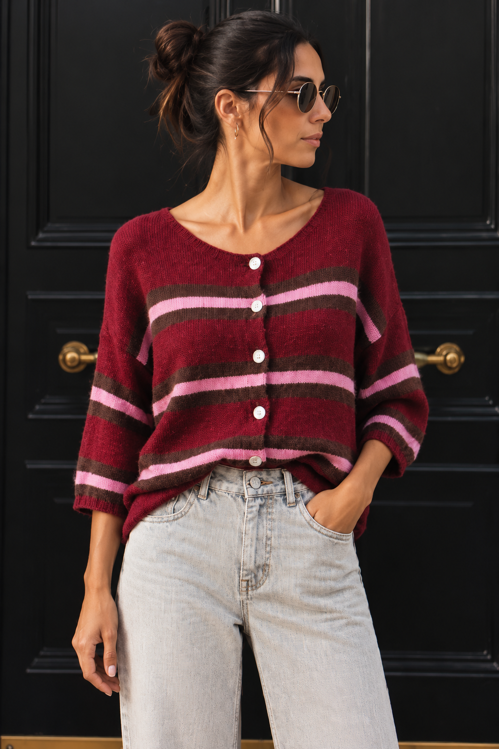 Strickjacke Dreiviertelarm I SJ0056 I Made in Italy 34-42/44