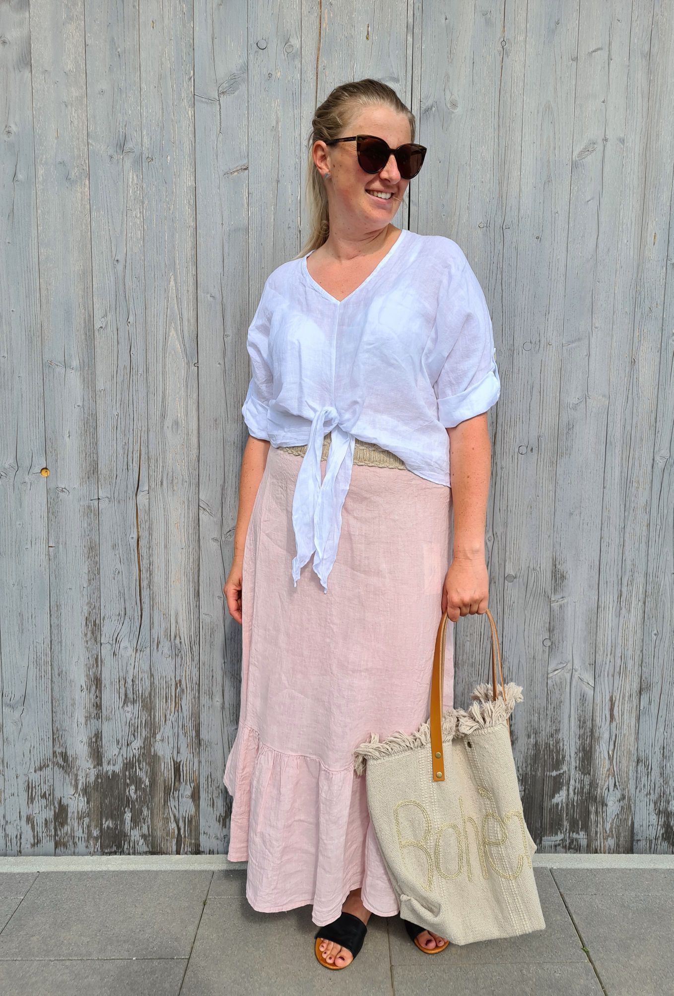 LINEN SKIRT KRISTIN ROSA 34-42 Made in Italy Leinen Midi Rock Bast Details LINEN SKIRT KRISTIN ROSA 34-42 Made in Italy Leinen Midi Rock Bast Details