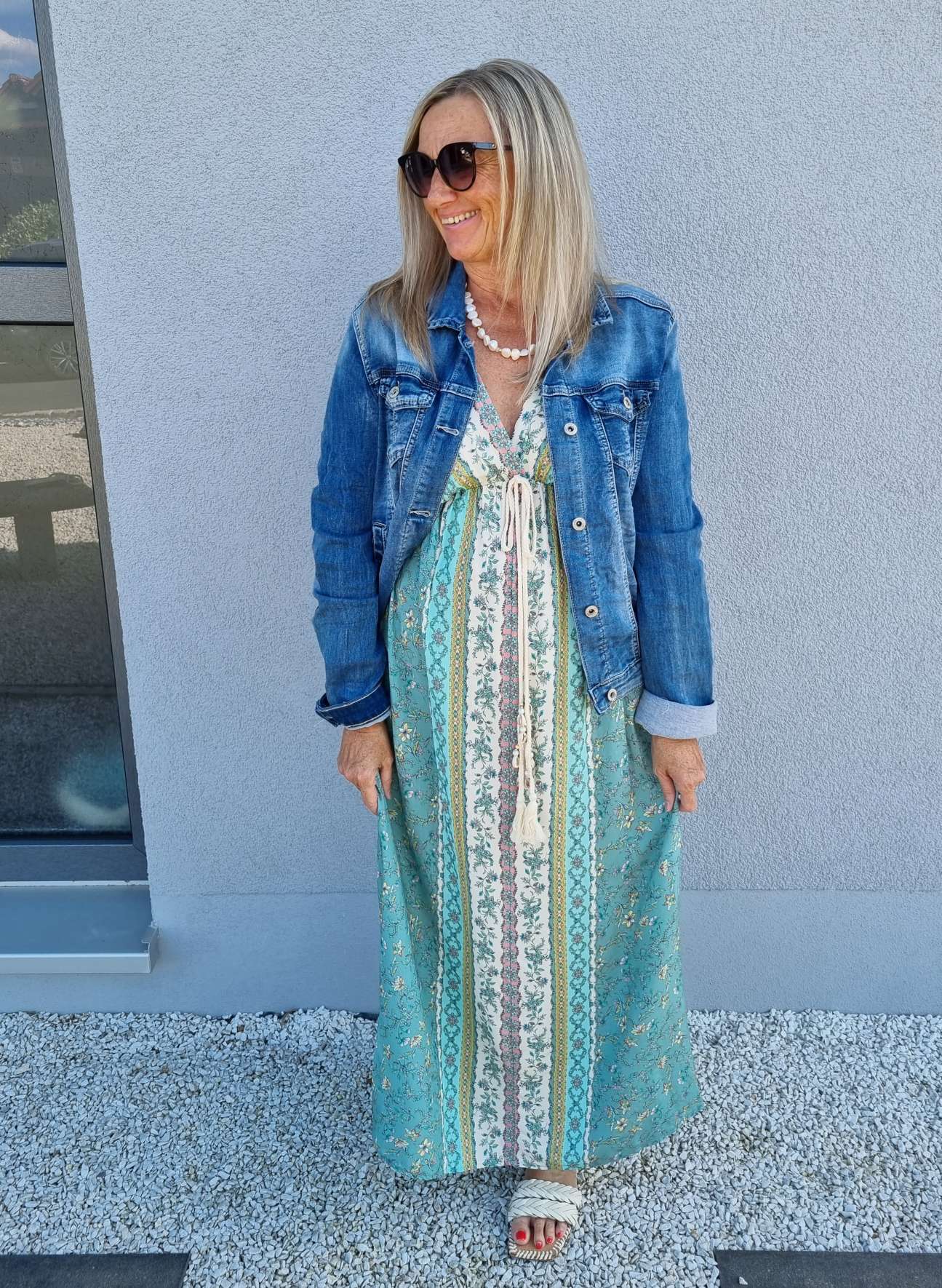 FLORAL MAXI DRESS VIVI MINT GRÜN 34-42 Made in Italy langes Sommer Kleid FLOWERS Blumen Boho FLORAL MAXI DRESS VIVI MINT GRÜN 34-42 Made in Italy langes Sommer Kleid FLOWERS Blumen Boho