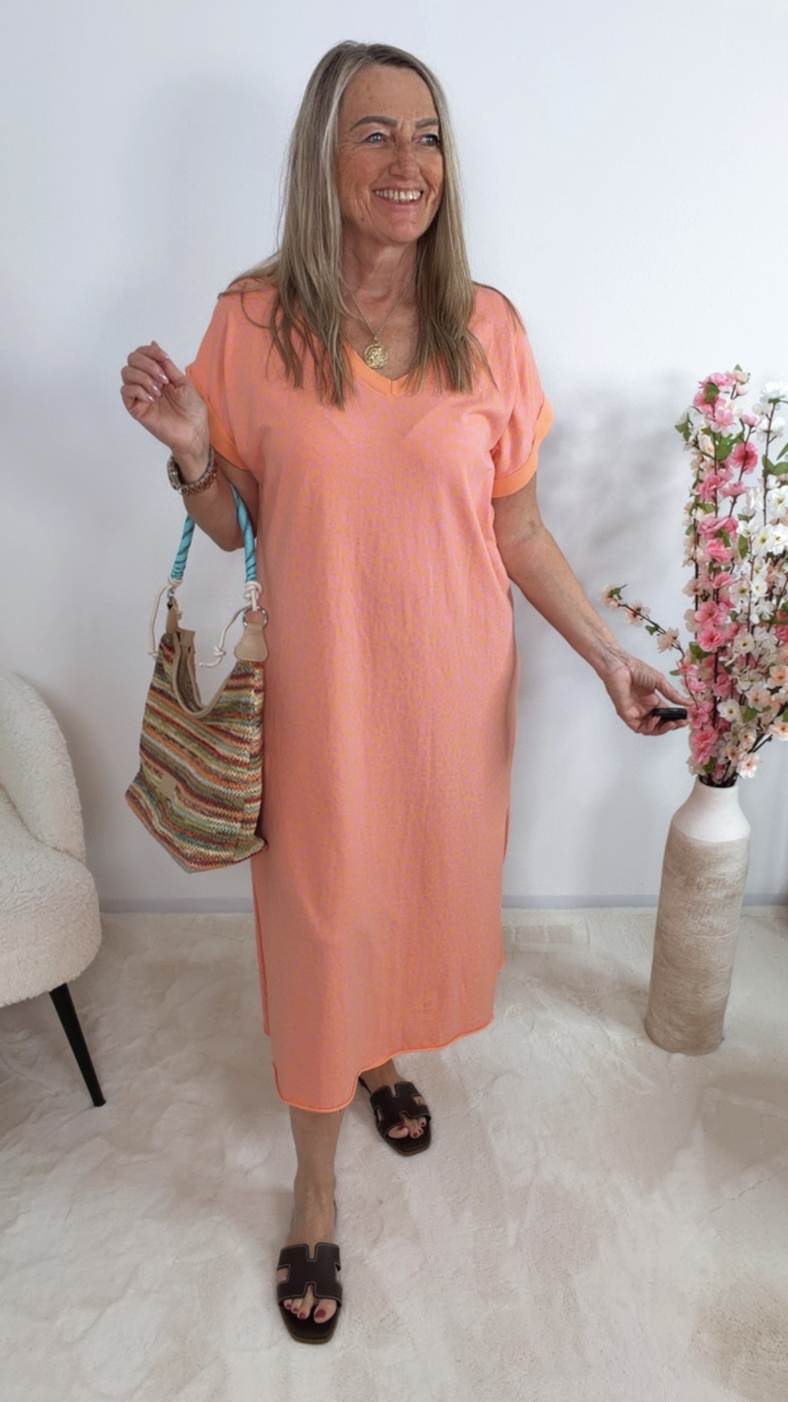 💛🐆✨ Leo-T-Shirt Kleid Valerissima Made in Italy 34-40/42