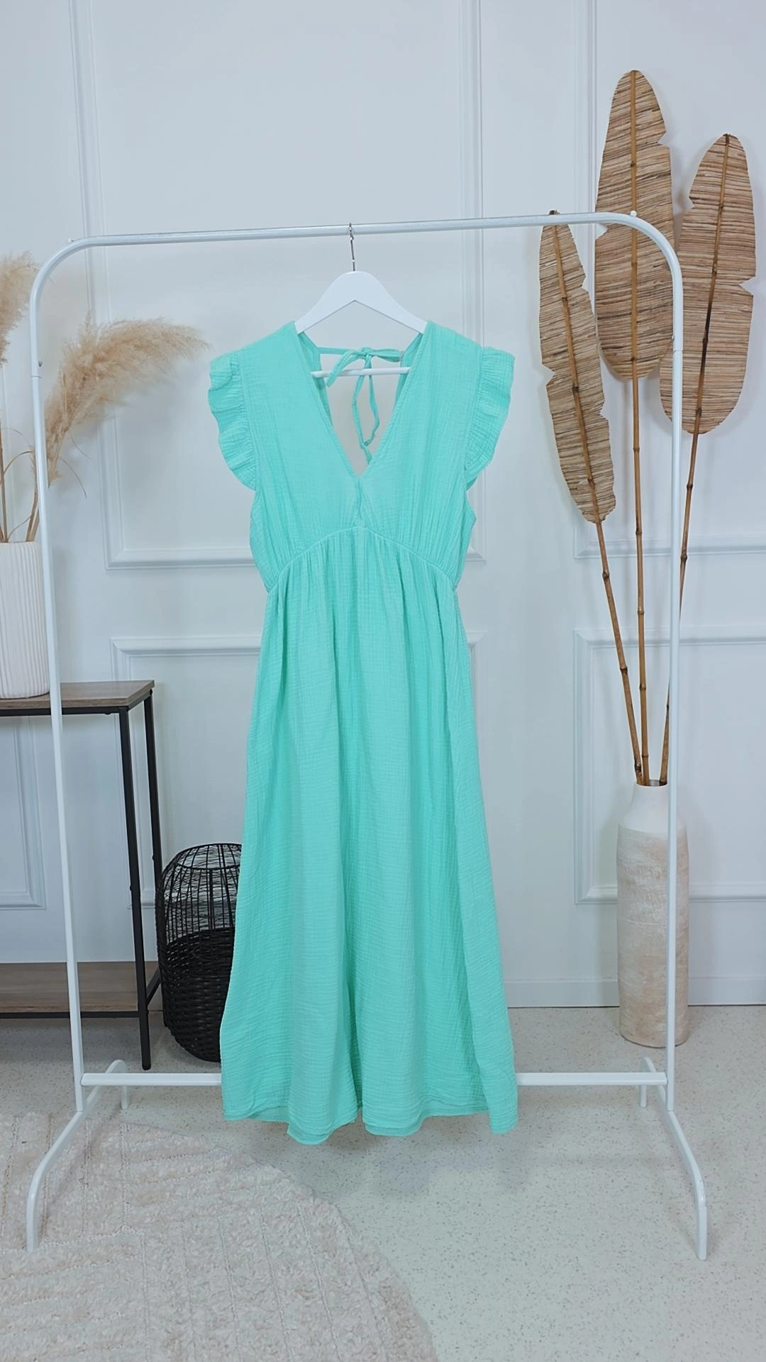 MUSSELIN KlEID ZOE BIANCO MIA 34 - 42 Made in Italy ärmellos Rüsche 