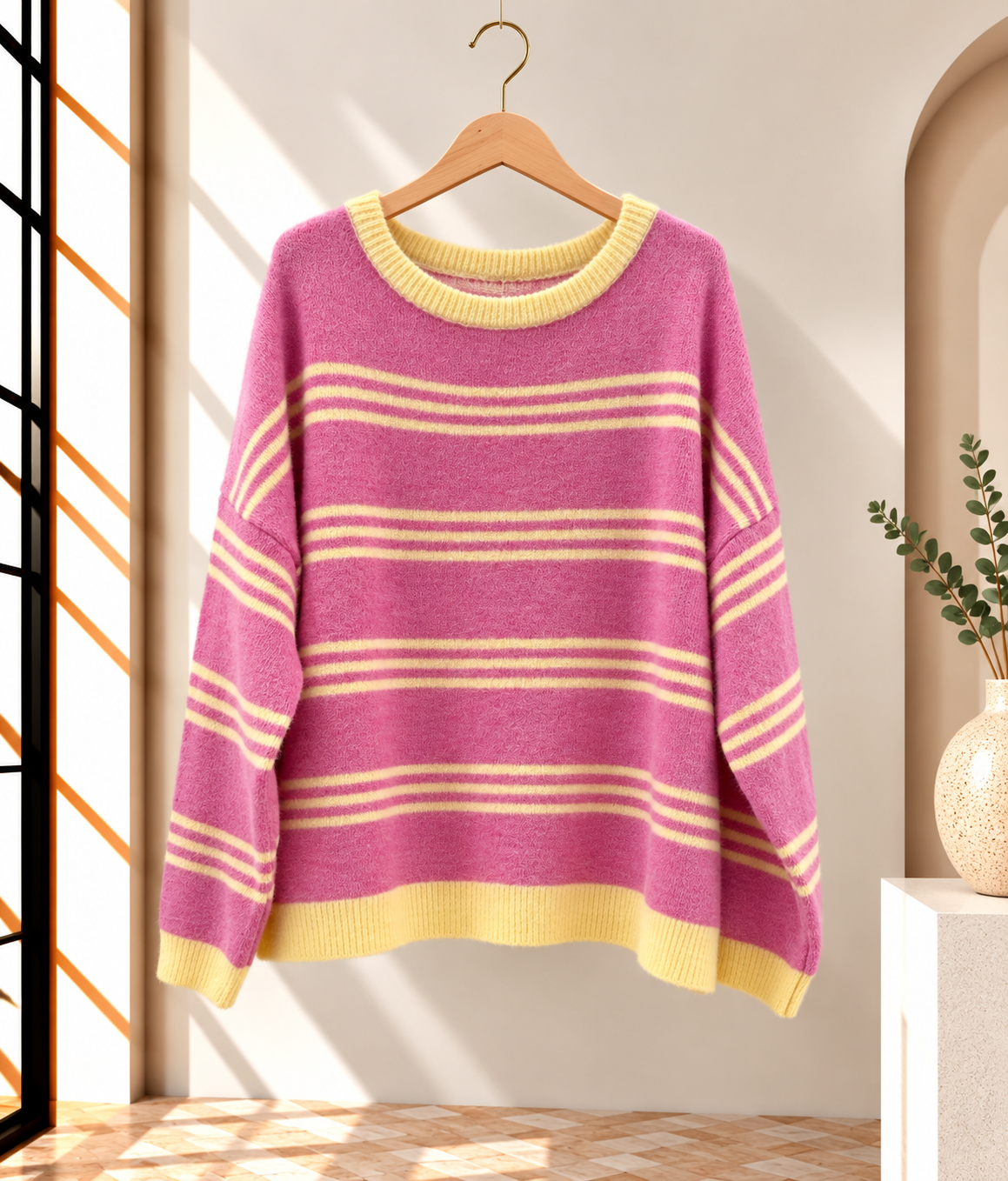 Pullover Kuschelig mit Streifen I SP0075 I Made in Italy 34-42/44