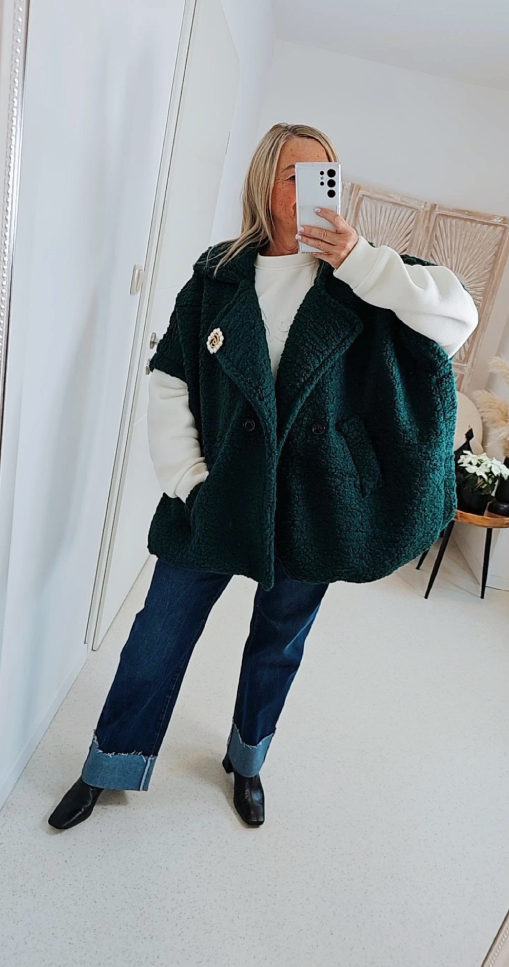 TEDDY WESTE ANNI  Made in Italy 34-46/48 Mantel Jacke ärmellos  COAT