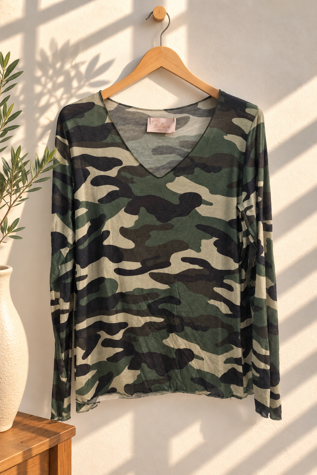 Cashmere-Shirt Camouflage – Made in Italy CS0088| bis ca. Gr. 42
