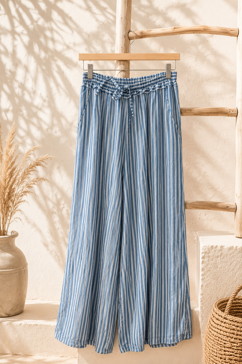 💙✨ Marlene Hose Elunaria Stripes Lyocell Made in Italy