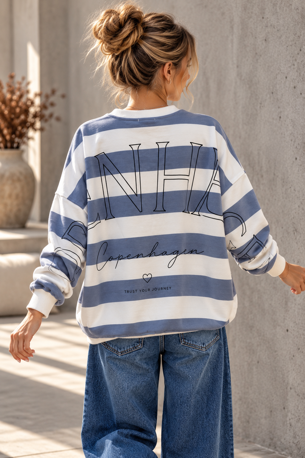 Sweatshirt Copenhagen Blockstreifen I NO. SW0072 I lässiger Oversize-Look I Made in Italy 34-42/44