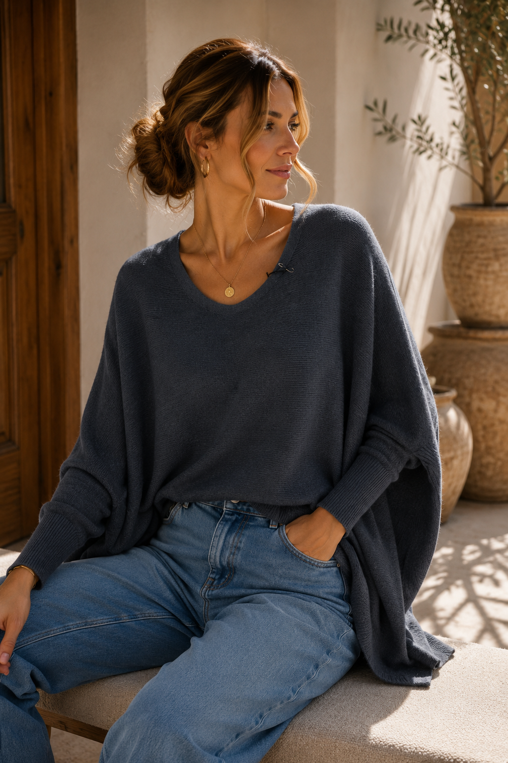 OVERSIZE KNIT SWEATER SIGRID Made in Italy 34-44/46 Strick Pullover