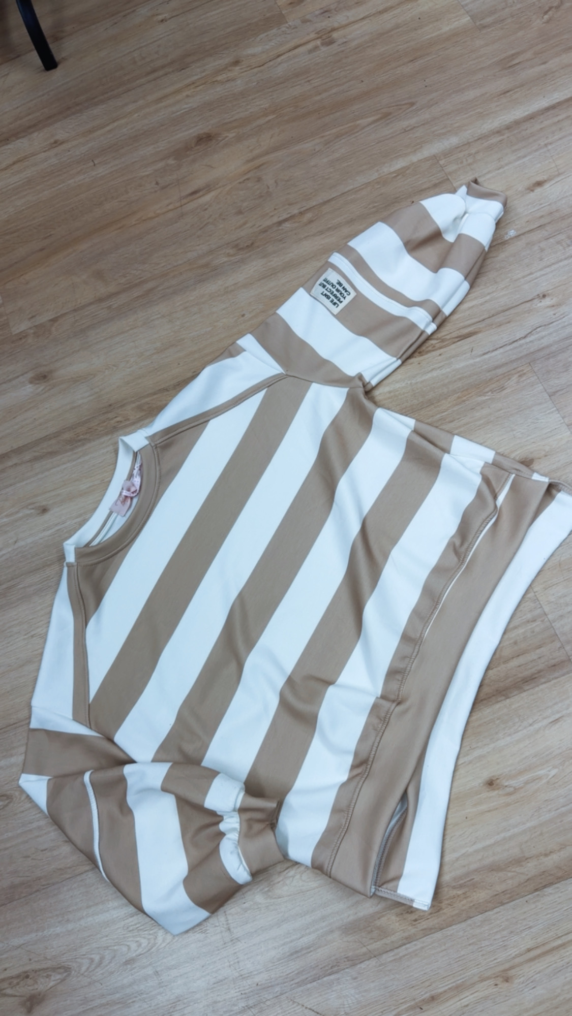 Sweater Butterstoff mit Blockstreifen & Patch I SW0070 I Made in Italy 34-42/44 Sweatshirt