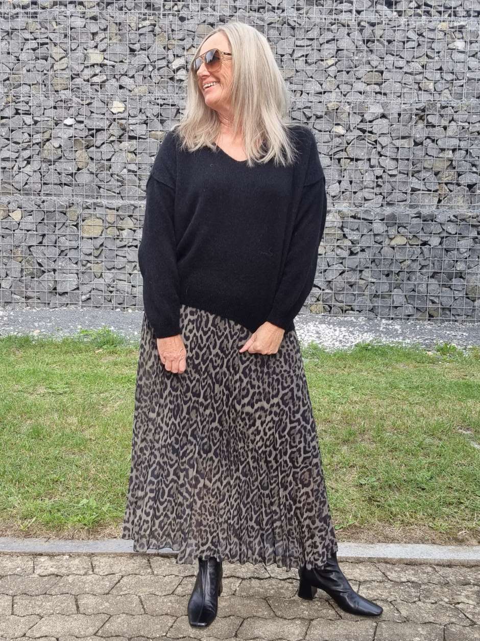 PLISSEE SKIRT SARABI LEO KAHKI Midi Rock Made in Italy 34-40 PLISSEE SKIRT SARABI LEO KAHKI Midi Rock Made in Italy 34-40