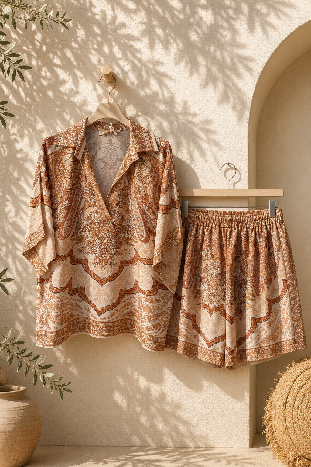 Exklusiv Silky Signature Set „Calista“ ✨ Shirt & Short Made in Italy 34-42