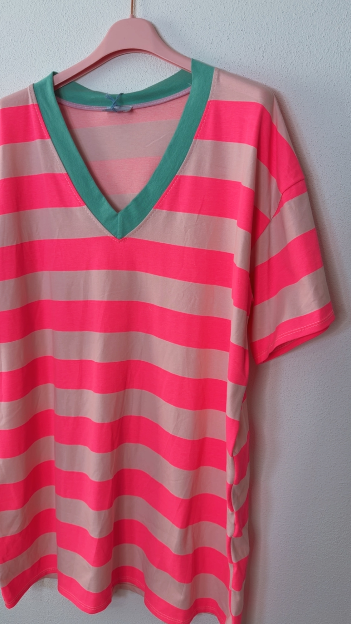 Beach-T-Shirt-Kleid „Pula“ – Streifen-Look 🌴 Made in Italy • Größe 34 bis 44