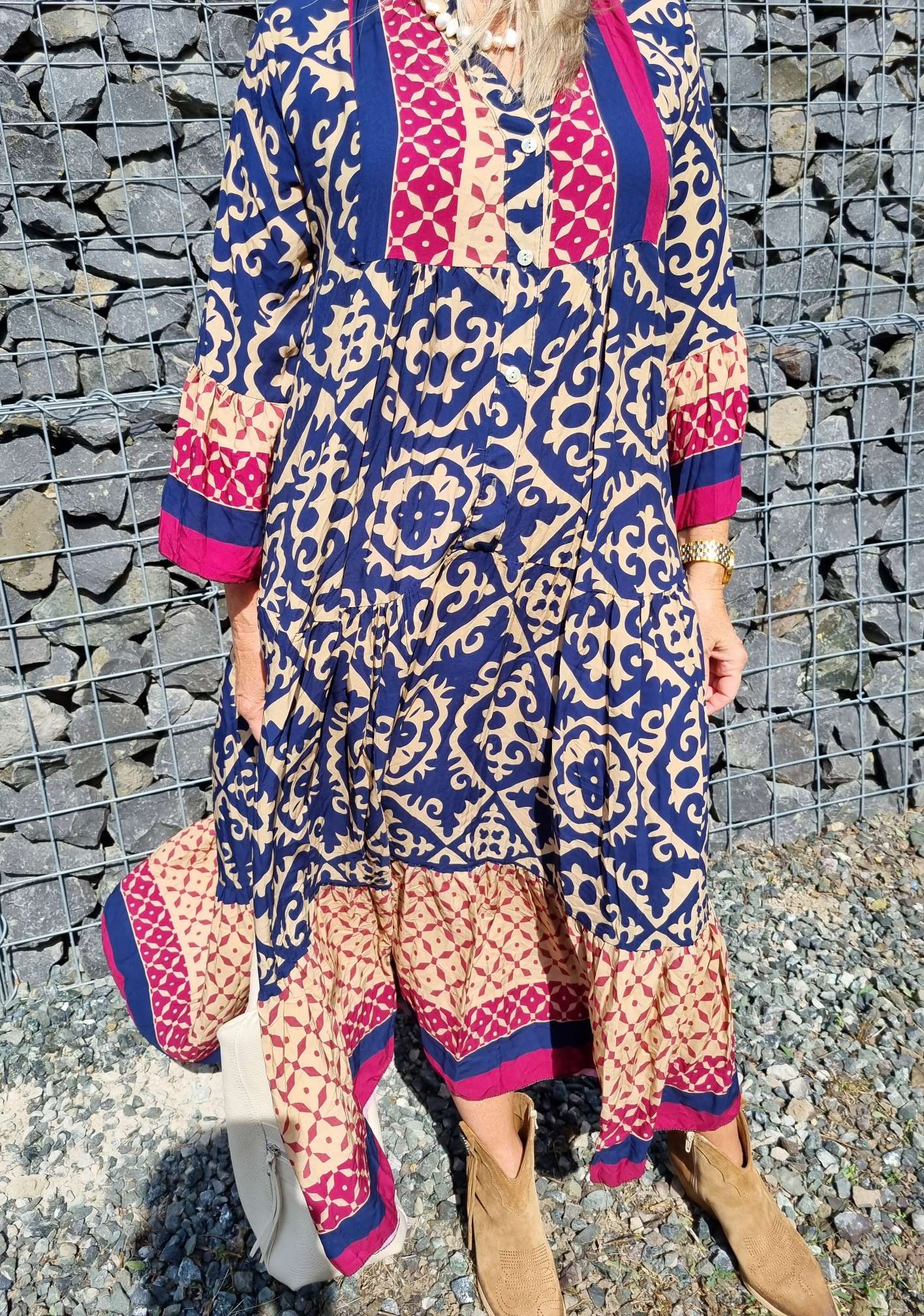 MAXI TUNIKA DRESS IRINA BLAU 34-42 Made in Italy langes Kleid Hängerchen Tunikakleid MAXI TUNIKA DRESS IRINA BLAU 34-42 Made in Italy langes Kleid Hängerchen Tunikakleid