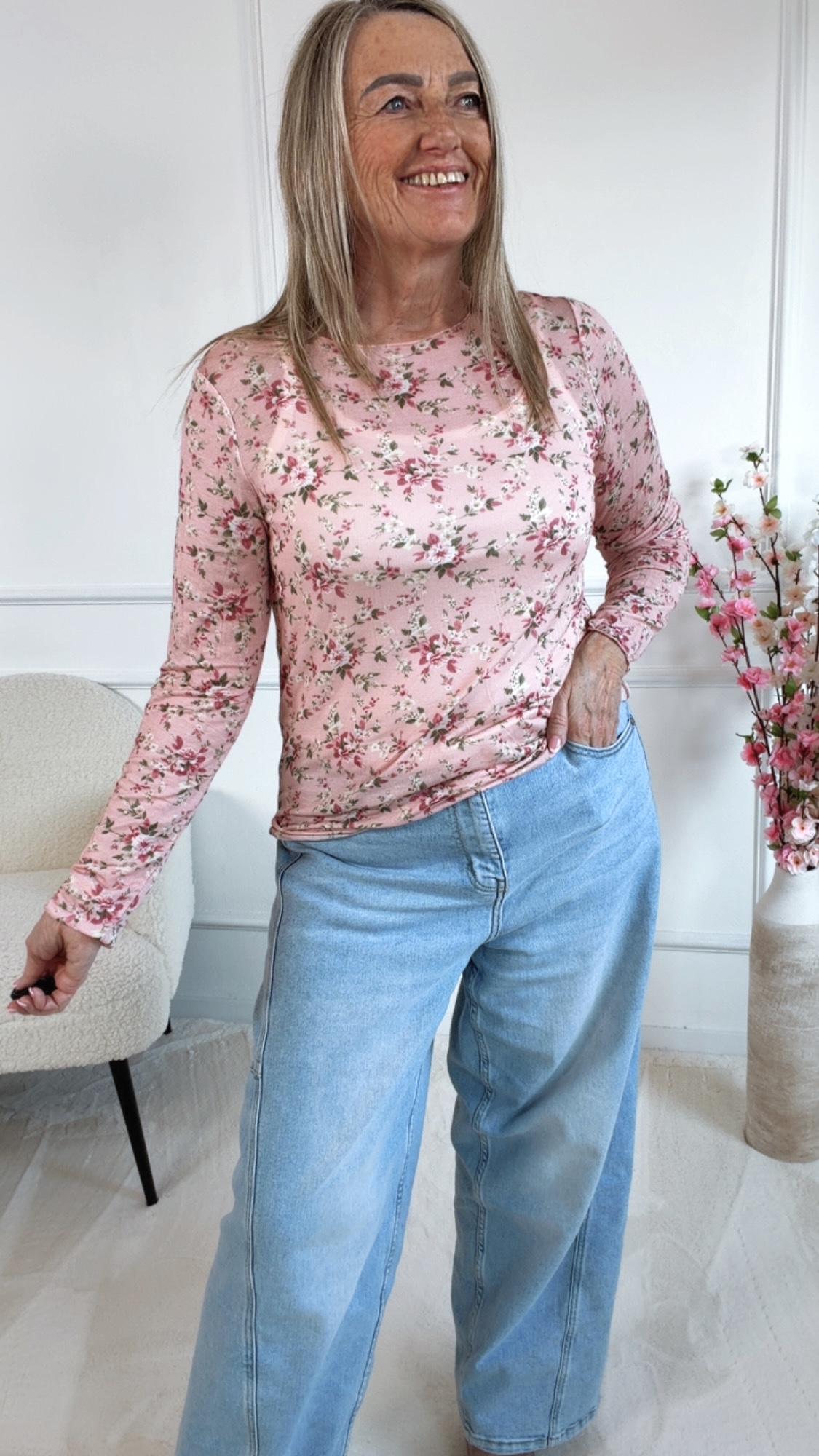 SHIRT LANGARM BLUMEN COLIN Made in Italy 34 - 38