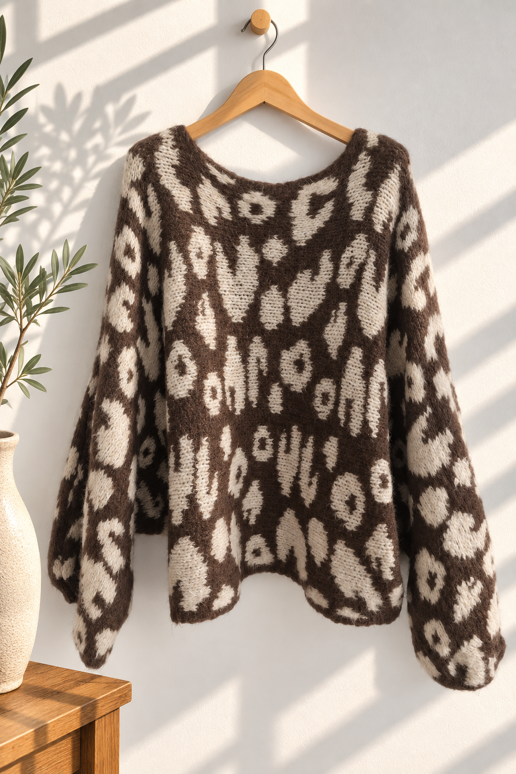 Strickpullover Leo-Look – Fledermaus-Style | Made in Italy | One Size bis ca. Gr. 44 | SP0086 Strick Pullover