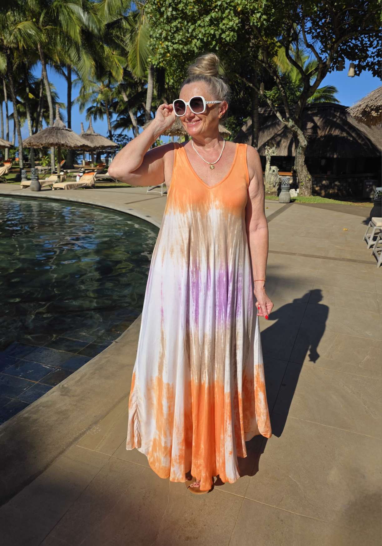 BATIK DRESS ANDY STRIPES Made in Italy 36-44/46 Maxi Sommer Kleid Strandkleid Tie Dye 