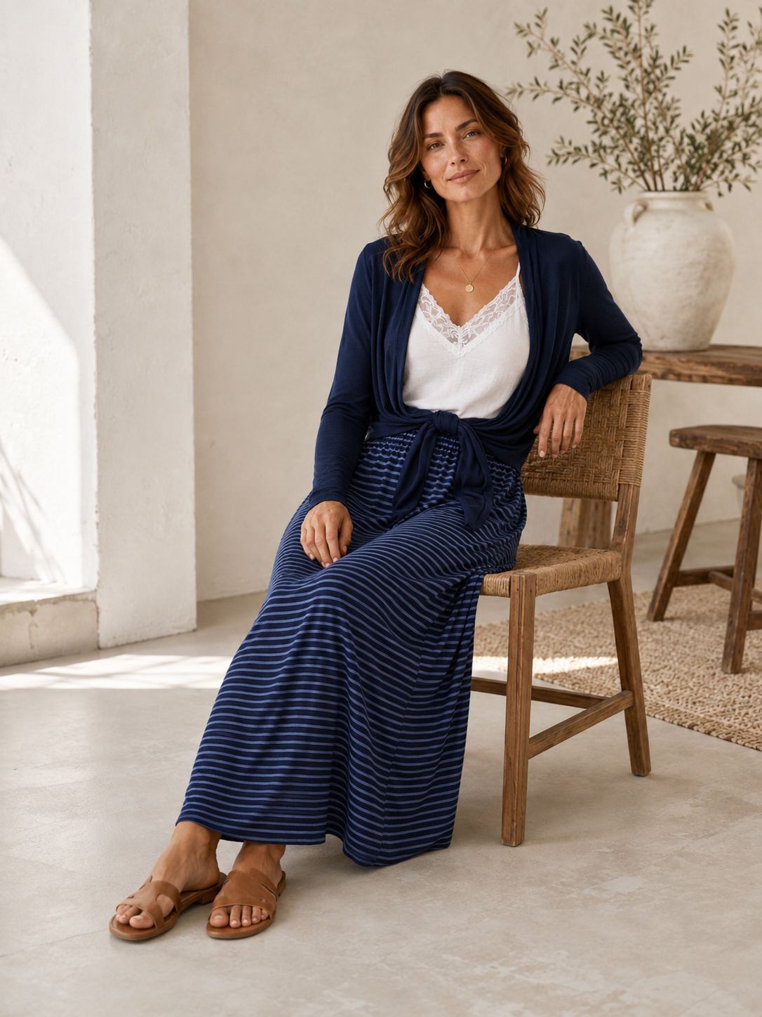 Maxirock Talea – gestreifter Lieblingsrock mit Seitenschlitzen Made in Italy 34-40/42 Skirt