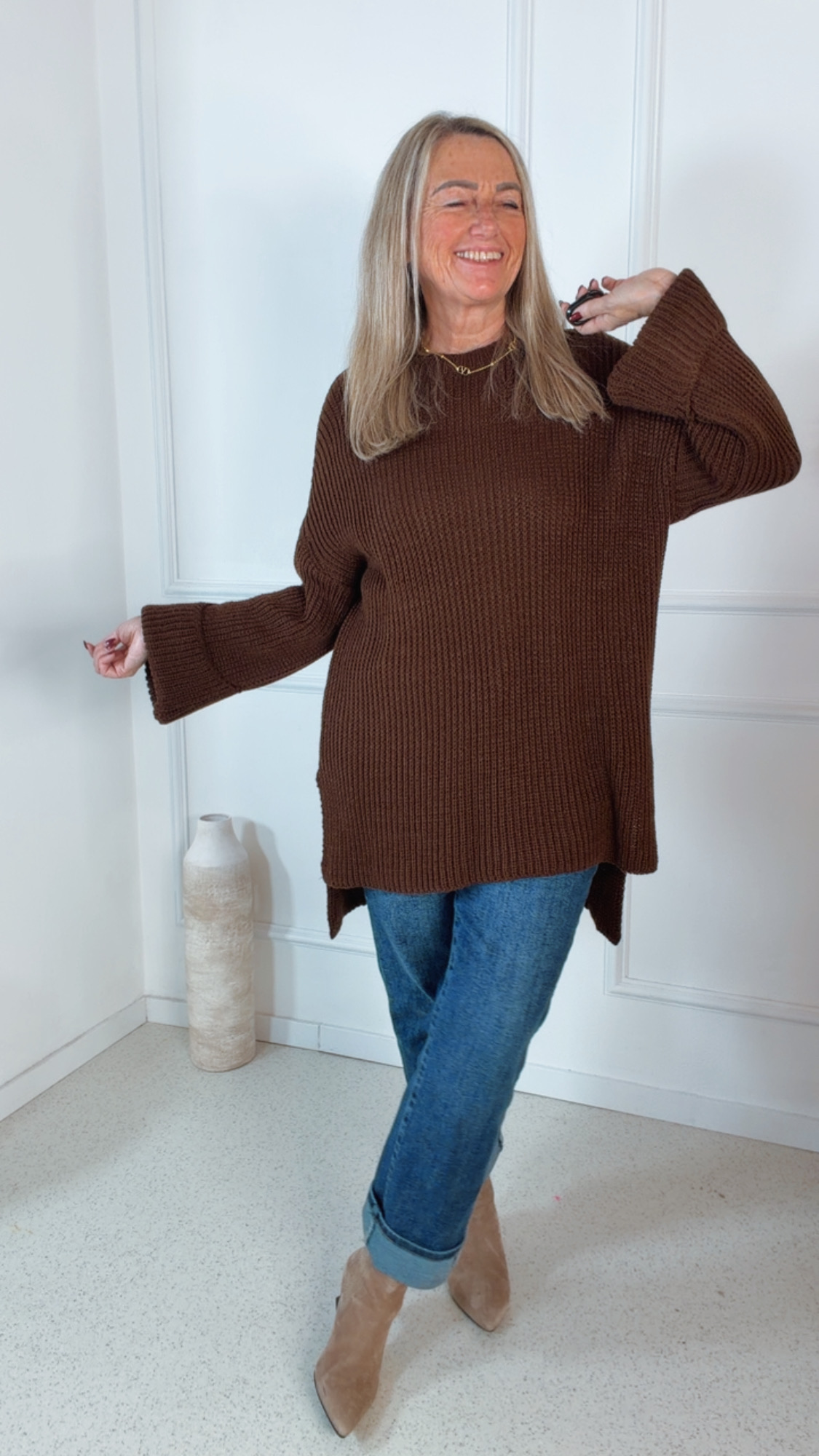 BASIC KNIT SWEATER TULIPA Made in Italy 36 - 44