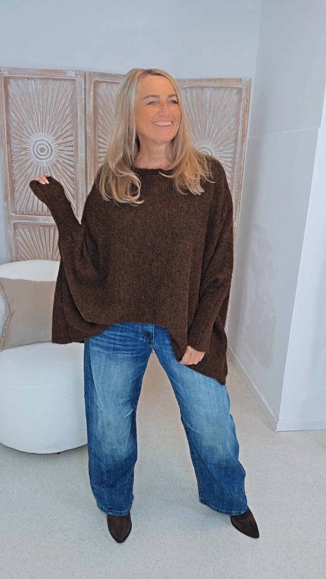 OVERSIZE ALPAKA PULLOVER MAREN 34-48/50 Made in Italy Strick / Knit Sweater