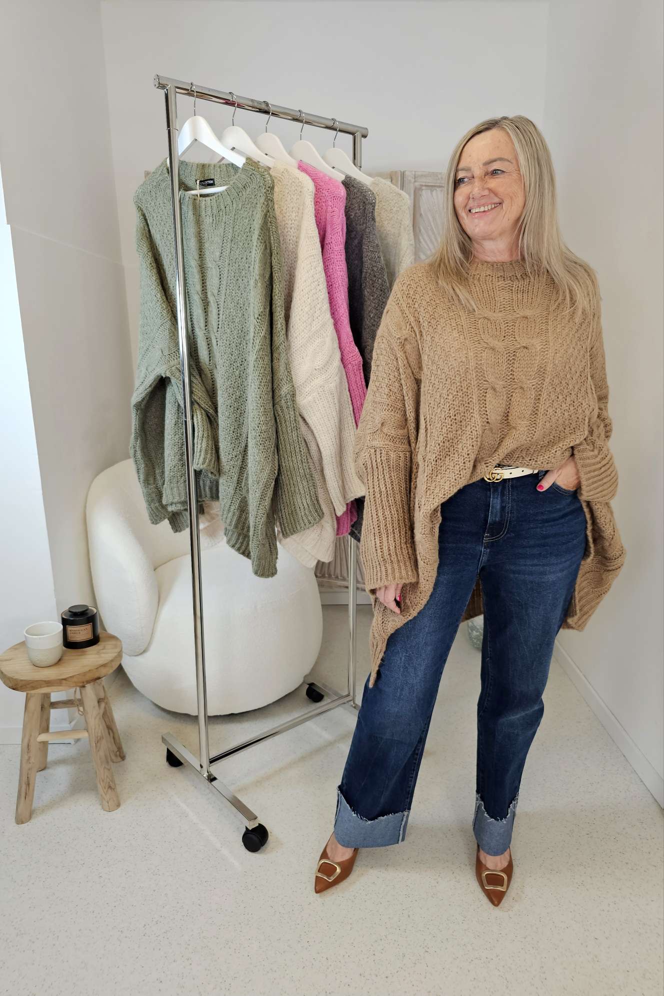STRICKPULLOVER ZOPFMUSTER TARA Oversize Pullover Made in Italy 36 - 48/50 STRICKPULLOVER ZOPFMUSTER TARA Oversize Pullover Made in Italy 36 - 48/50